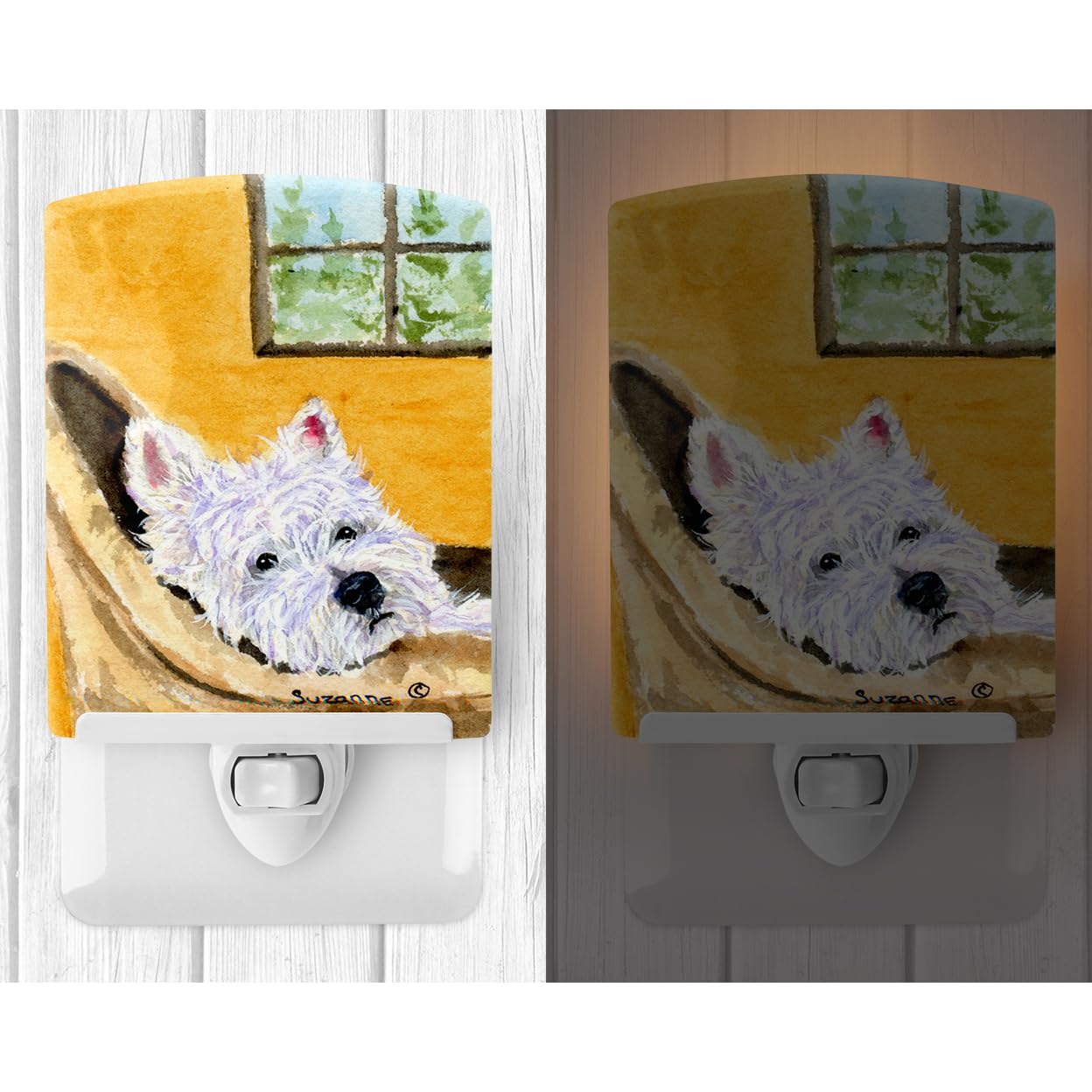 Carolines Treasures Night Light, Ceramic, UL-Certified, 6x4x3, Westie 8785