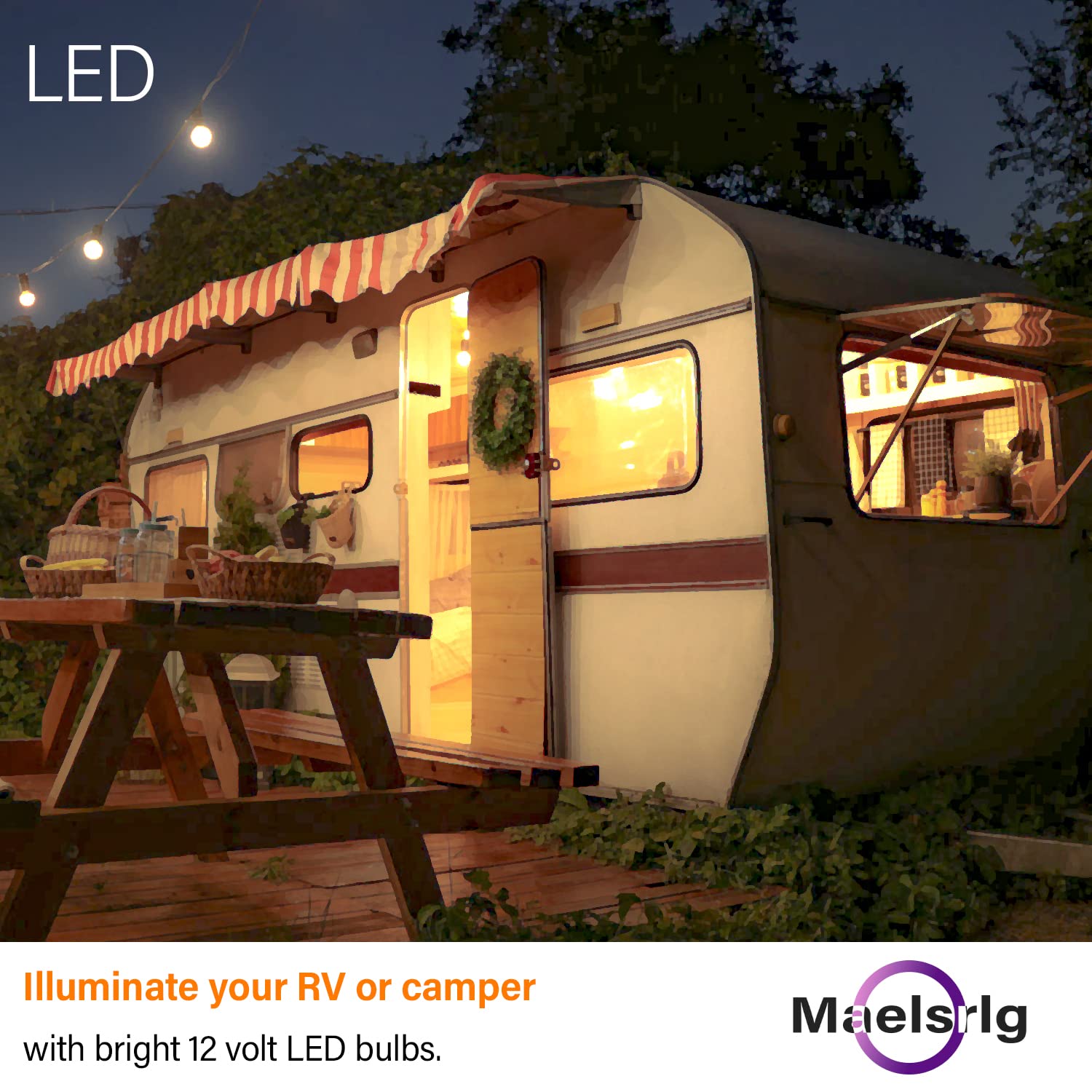Maelsrlg LED Light Bulb, 12V, 100W Equivalent, Soft White 2700K, 13W, E26 Base, 4-Pack