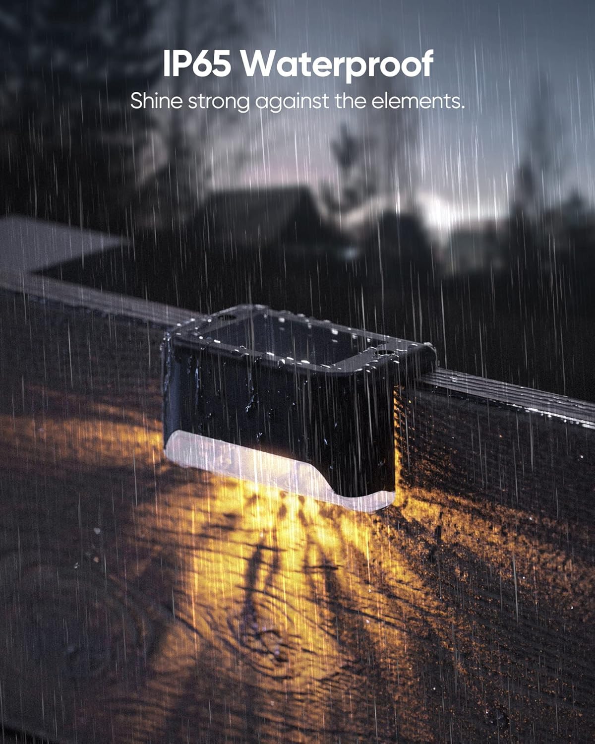 JACKYLED Solar Deck Lights, 12 Pack, IP65 Waterproof LED Outdoor Step Light, Black, Model JKSL04-S01P105AUS