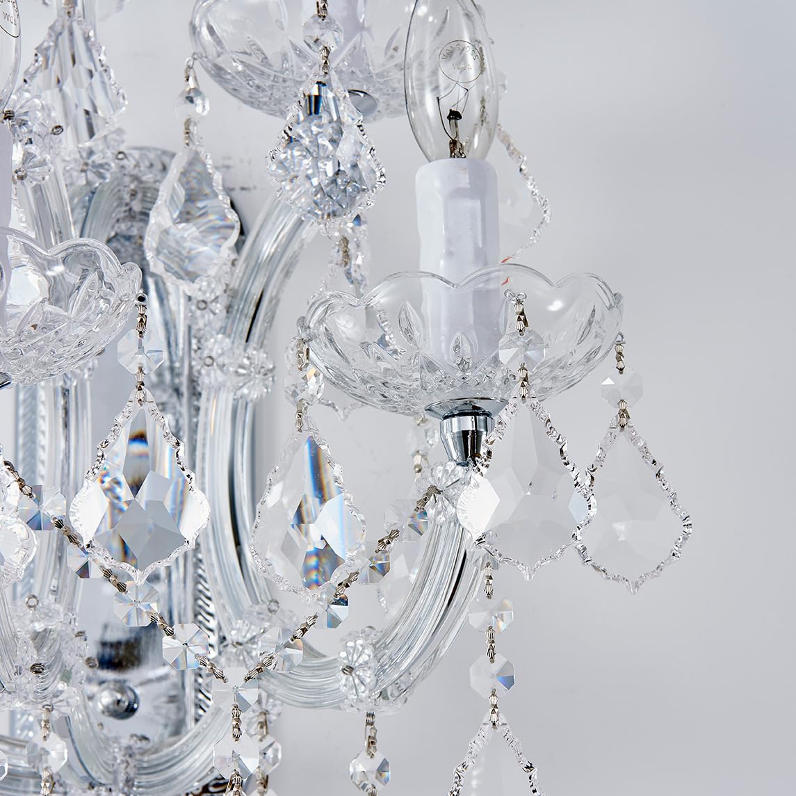 Tmafon Large Modern Crystal Wall Lamp - 6 Lights Maria Theresa Wall Chandelier Light Fixtures, Chrome Wall Mounted Sconce For Ho