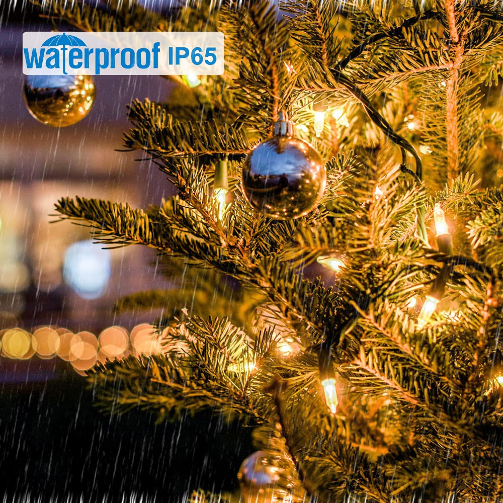 Vtechology 33Ft 100 Led Battery Operated Warm White Christmas Tree Lights 8 Modes String Lights With Timer Indoor Outdoor For Ch