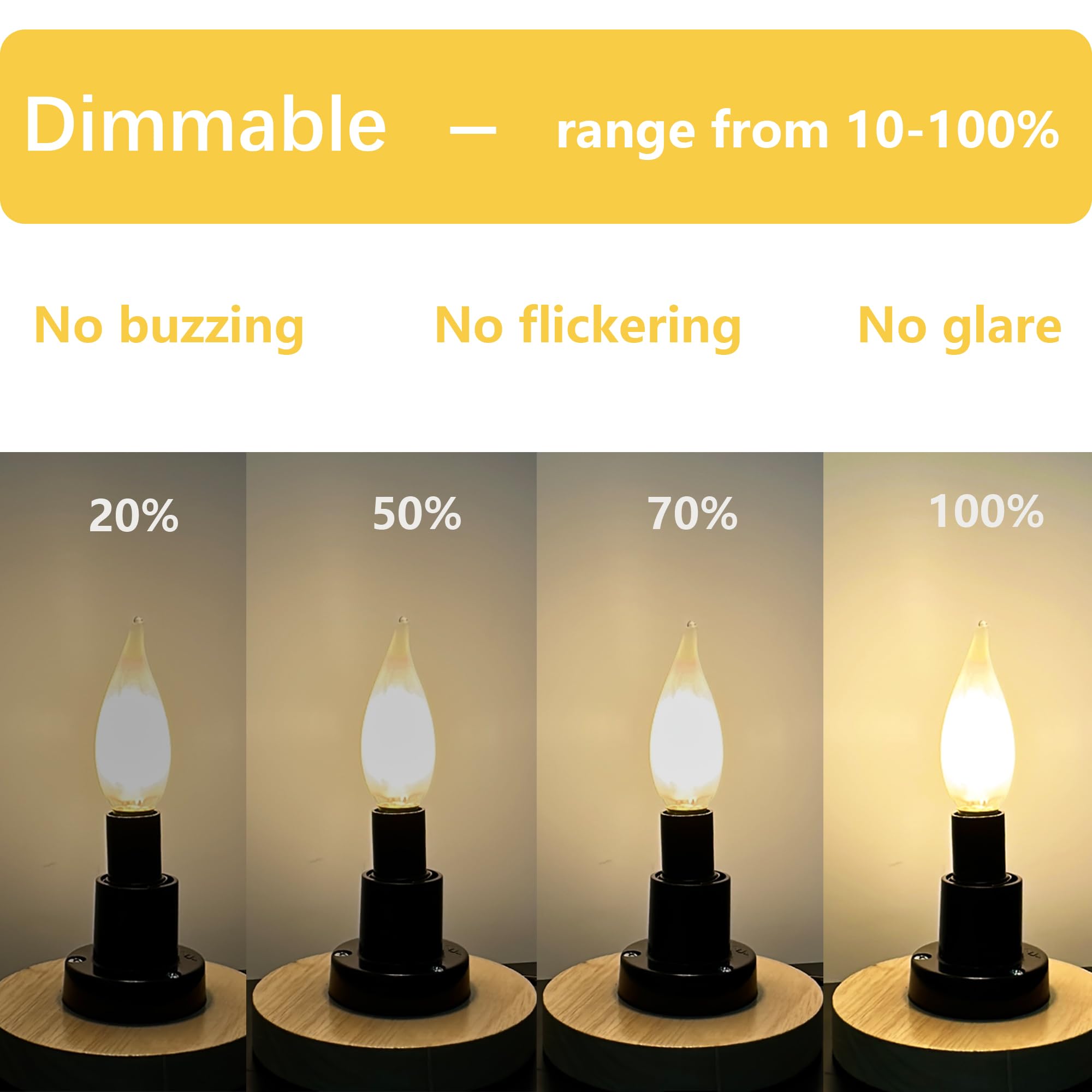 HOMOSUM E12 Candelabra LED Bulbs, 6W (60W Equivalent), Dimmable, Frosted, Warm White 2700K, Glass, 6 Pack