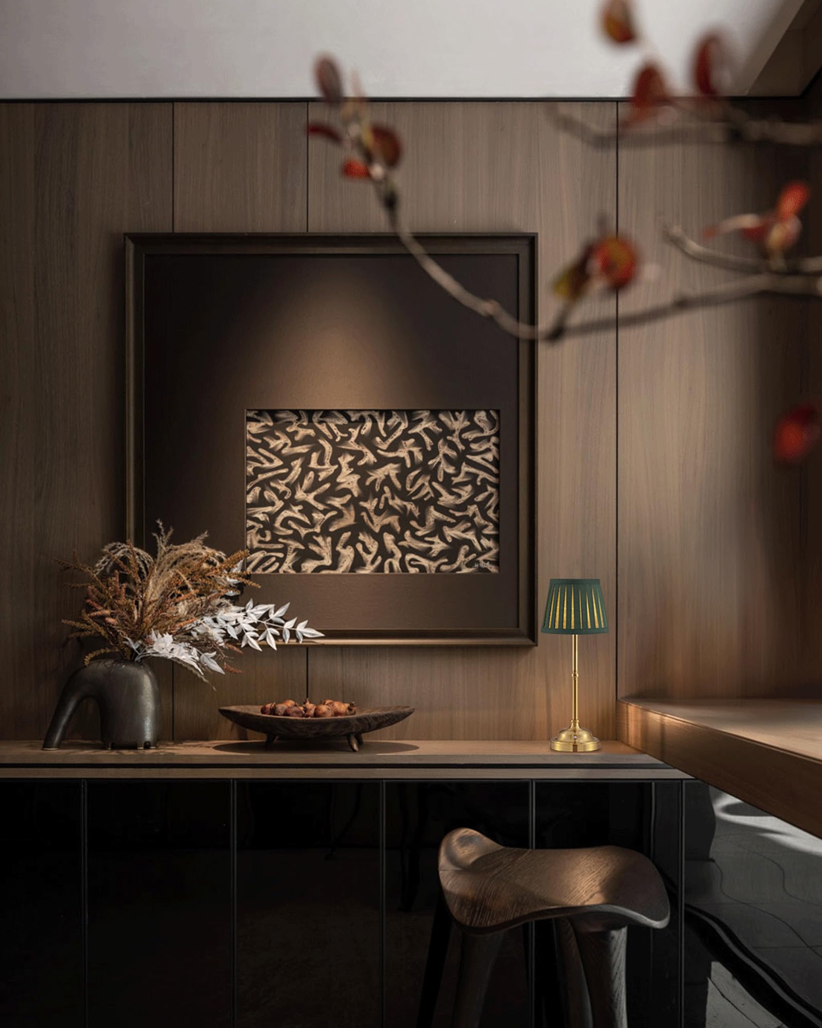 Kdg Cordless Led Table Lamp Set Of 2  Portables Fabric Shade Desk Lamps  4000Mah Rechargeable Battery Powered Lighting  Dimmable Light For Dining Room  Bedroom  Bedside  Night Light  Balcony (Green)