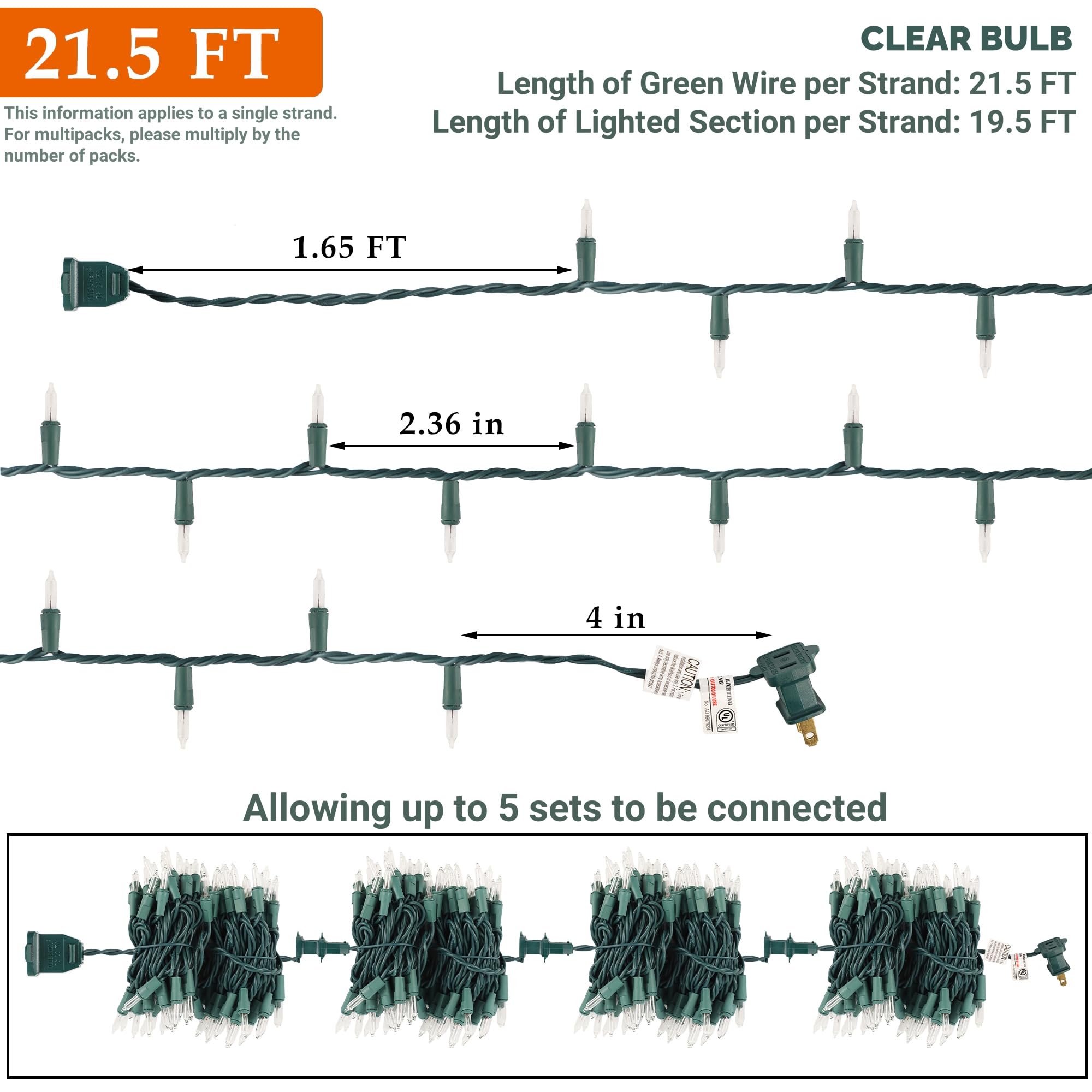 Watereem 3 Pack Clear Christmas String Lights  100 Count Each  Incandescent Mini Christmas Lights  Connectable Xmas Tree Light For Indoor Outdoor Garland Birthday Holiday Wedding Festival Party