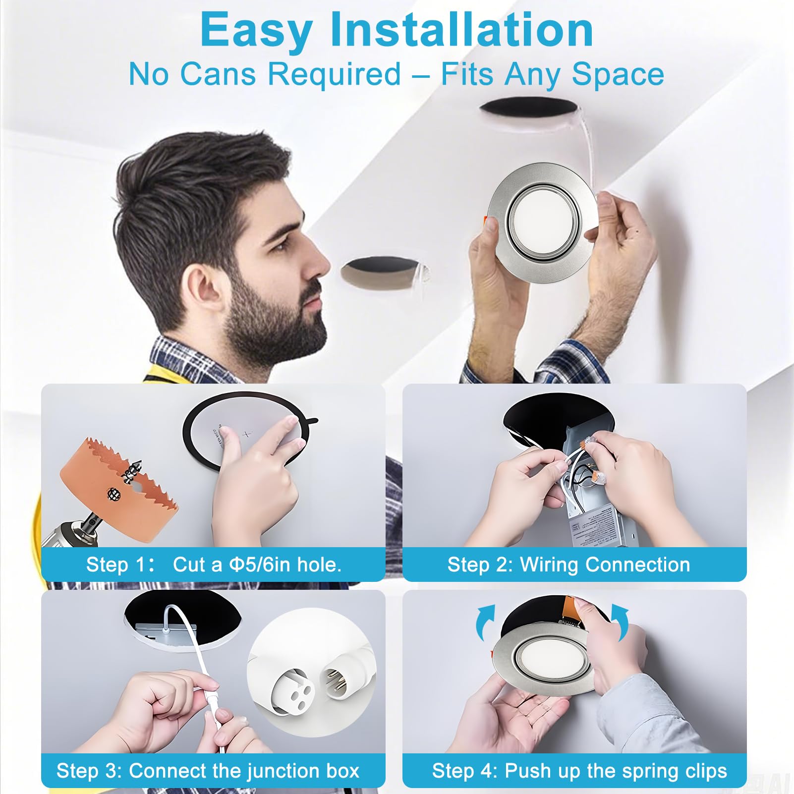 Lightdot 6 Pack 6 Inch Led Gimbal Recessed Lighting  360+90 Adjustable  3Cct Selectable & Dimmable (5%-100%)  1300Lm Ultra Bright Canless Downlight  Etl/Fcc Certified For Living Room/Kitchen-Silver