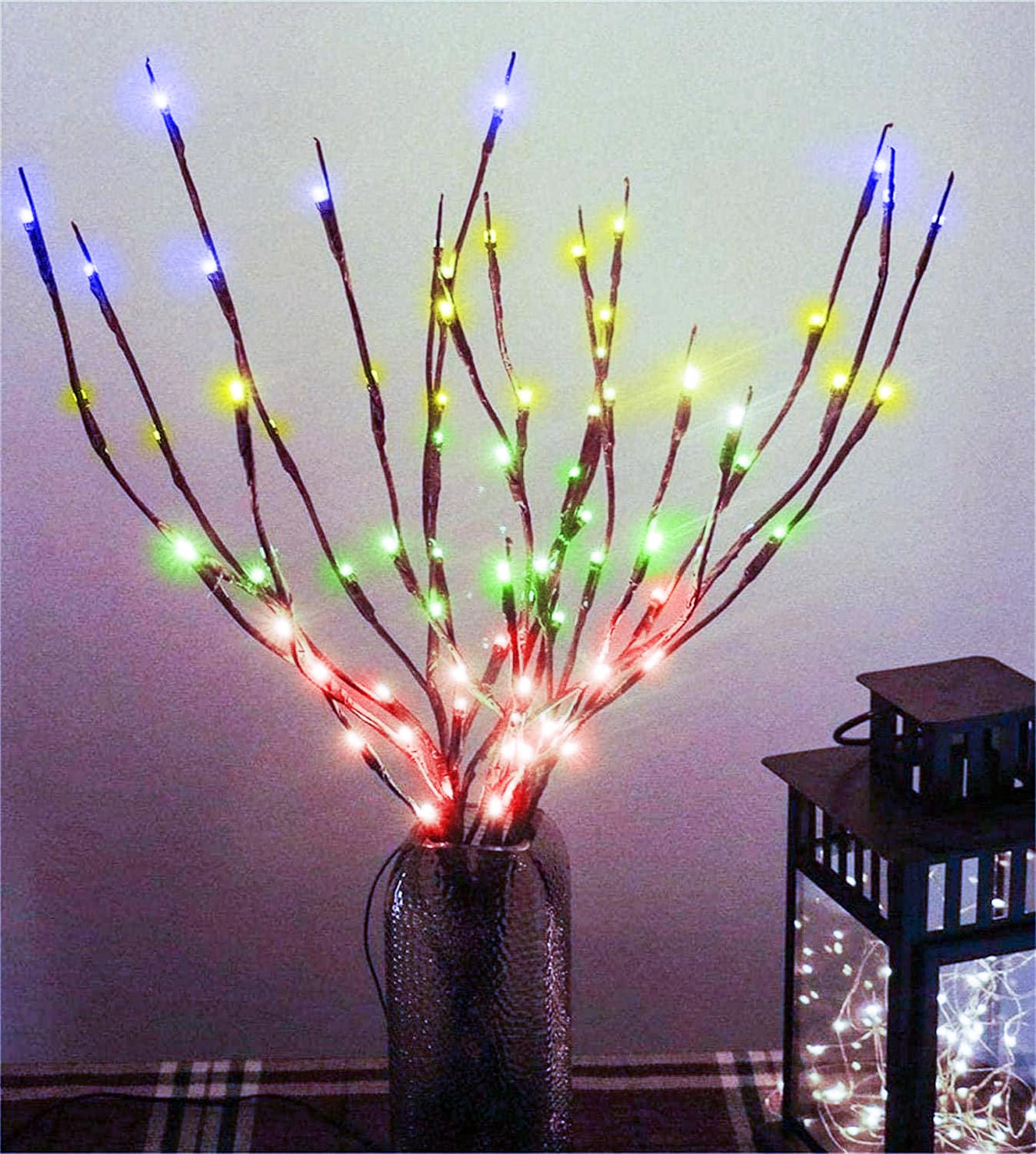 MENCH Branch Lights,6 Pcs Twig Light USB&Battery Powered 8 Flashing Modes by Remote Control.Branch Lights for Indoor and Outdoor