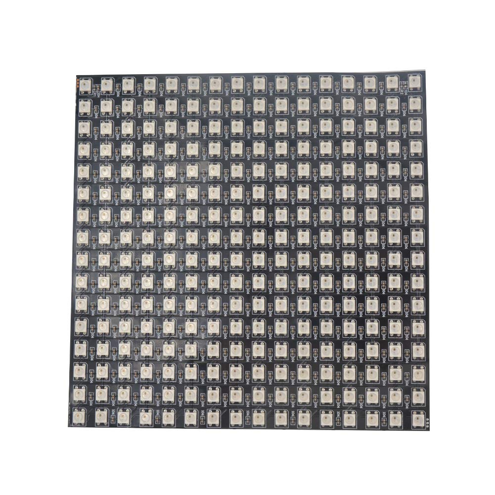 WESIRI 16x16 LED Matrix Panel, 256 Pixels WS2812B, Flexible, Individually Addressable, DC5V, Black