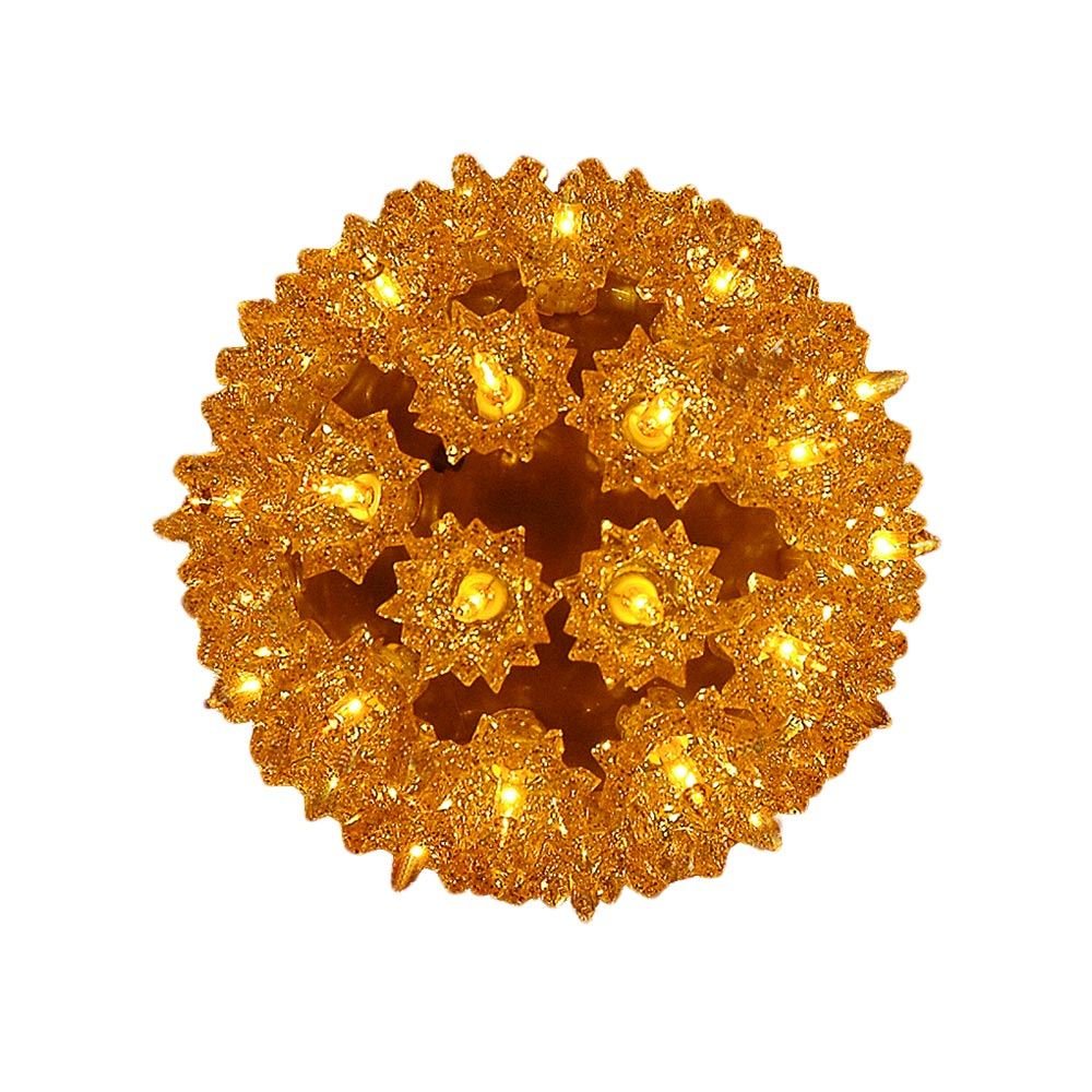 Novelty Lights Starlight Sphere 50-Light Ornament Ball Light, Gold, 6in, Commercial Grade with 5ft Hanging Cord and 12ft Power Cord