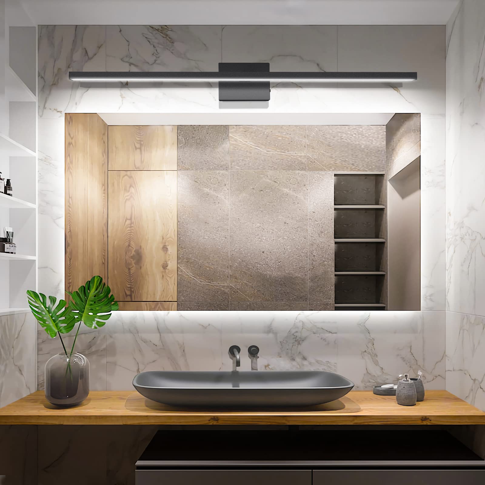 VOLISUN Bathroom Vanity Light 39.4" Dimmable 24W LED Fixture, Black, ETL Certified, Model 21071ZM