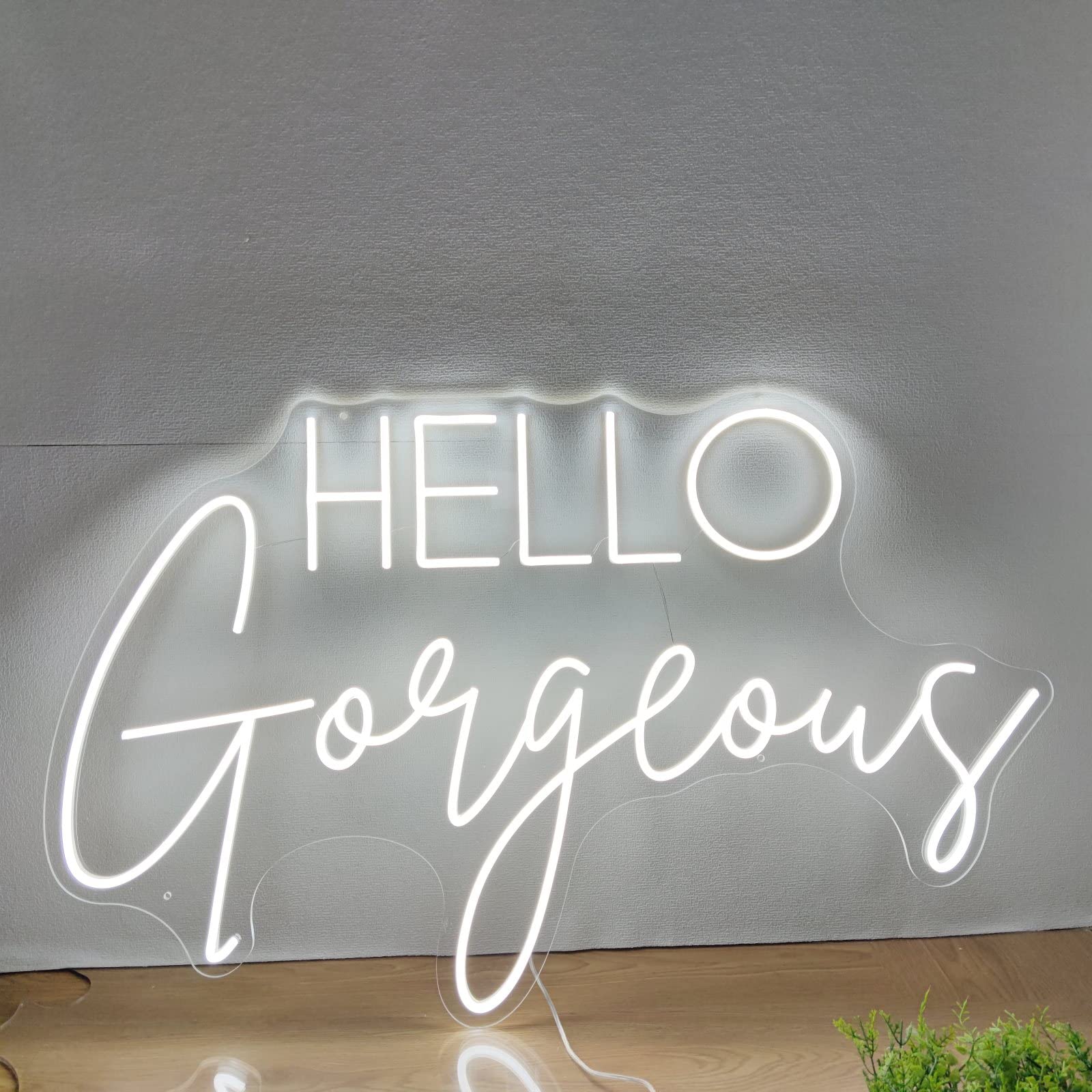 Hello Gorgeous Neon Signs for Wall Decor, 16.9 * 10.7 Inches Hello Gorgeous Neon Lights for Home Party Wedding Bar Club Gifts, N