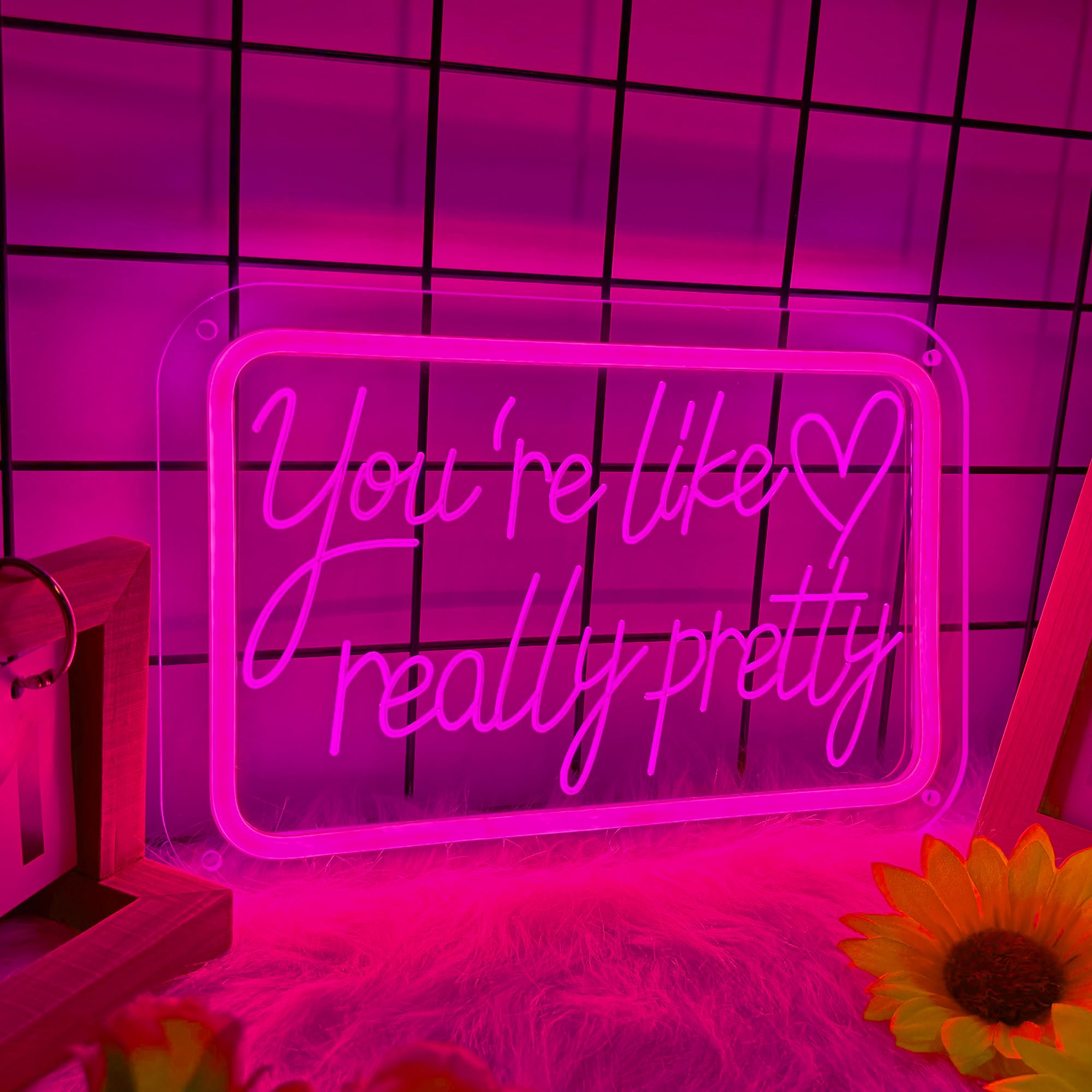 YouRe Like Really Pretty Neon Signs For Wall Decor  Neon Lights Signs For Bedroom Decor Birthday Gift For Teen Girls Led Neon Sign Pink Neon Sign For Salon  Home  Wedding  Party
