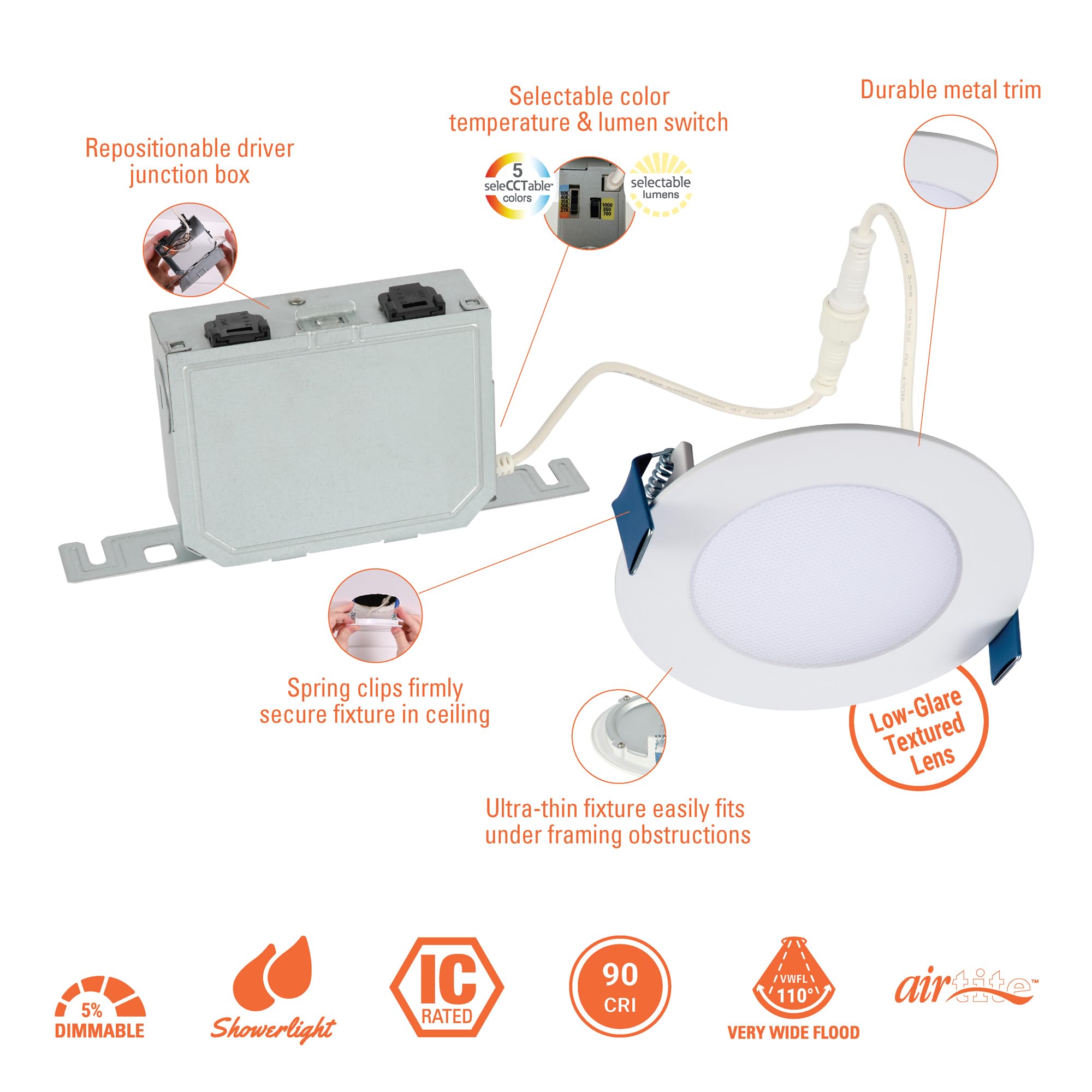 Halo Hlb 4 Inch Thin Recessed Indoor/Outdoor Led Downlight W/Selectable Lumens And Color Temperatures - Hlb4Lsfs5