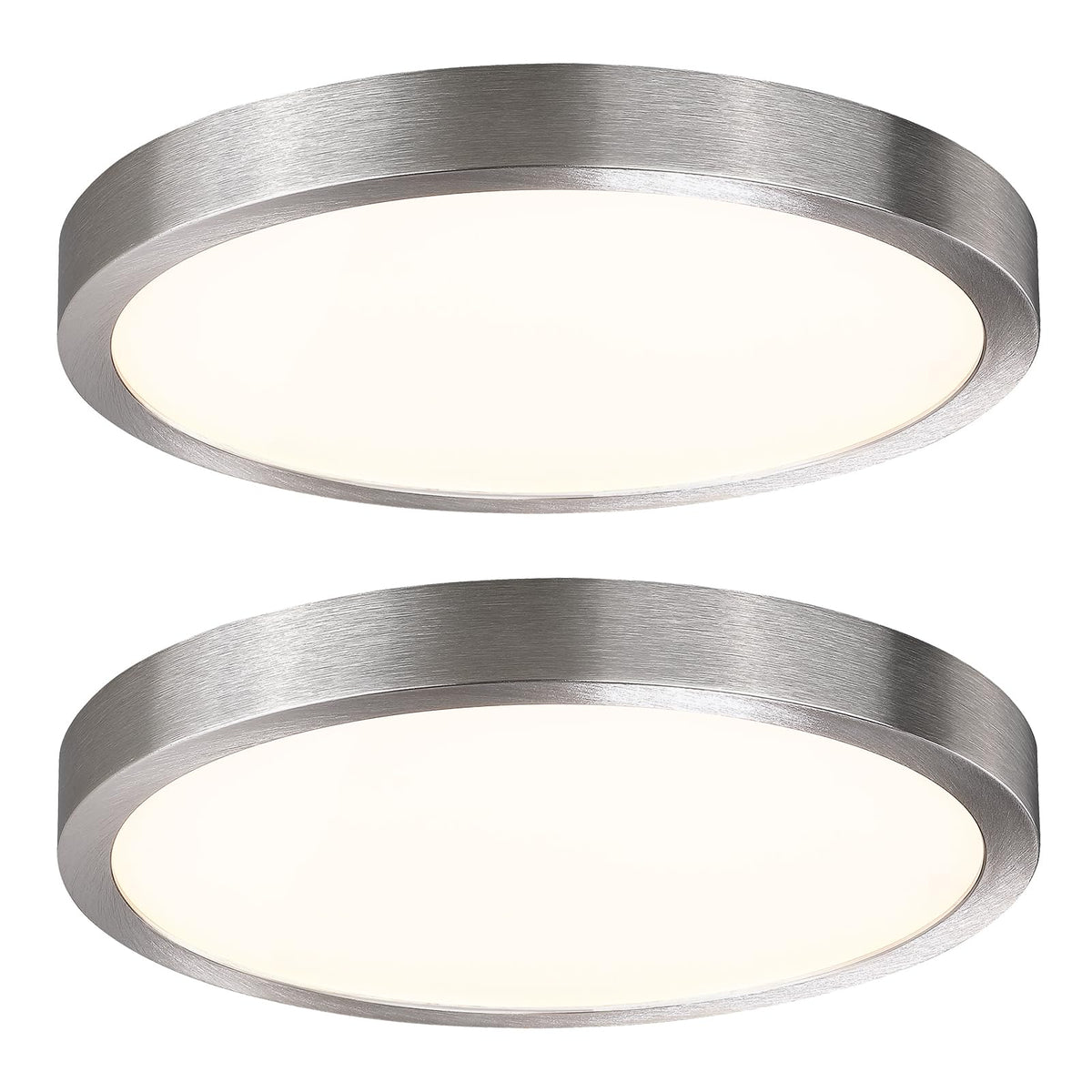 10 Inch Flush Mount LED Ceiling Light Fixture, Slim Dimmable Flush Mount Light for Kitchen, Metal and Glass Modern Ceiling Light