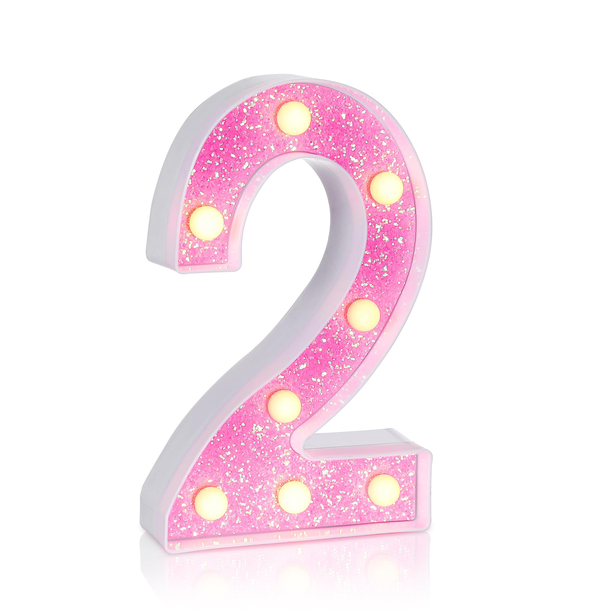 Foaky LED Letter Lights Sign Light Up Pink Letters Glitter Alphabet Letter Sign for Night Light ]Christmas Lamp Girls Gifts,12th 20th Birthday Decorations,2024 Graduation Decorations (2)
