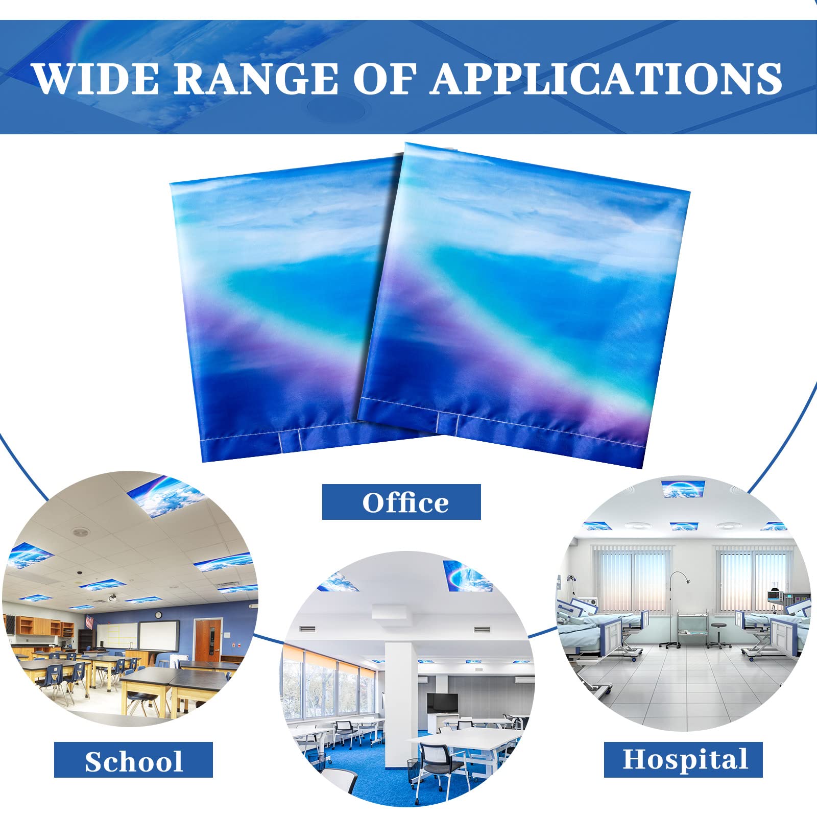 Patelai Fluorescent Light Cover with 10 Magnets, 4 x 2 Feet, Rainbow-themed, Model PT-Patelai-3153