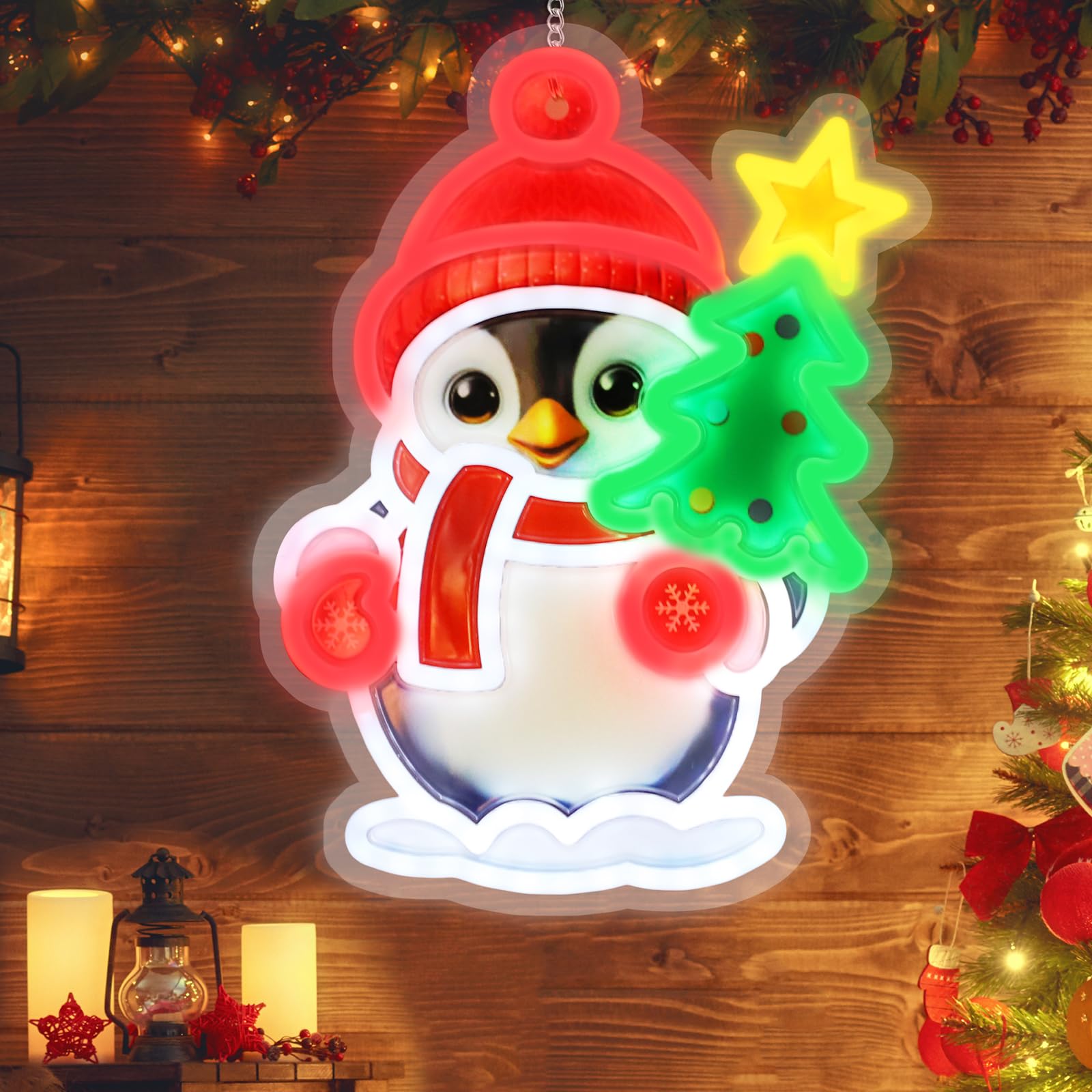 Christmas Decorations Led Penguin Acrylic Neon Lights  Cute Neon Signs  Room Decor Powered 5V Art Decorative Lights Night Lights Indoor For Christmas Tree  Home  Bedroom  Office Dorm Party