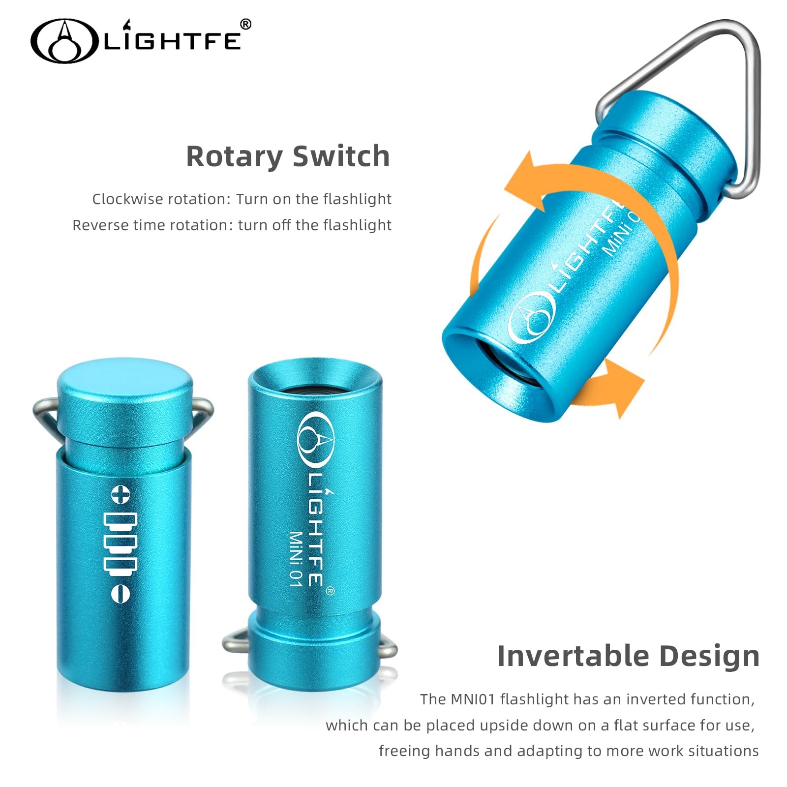 Lightfe Mini01 Keychain Flashlight Mini Keychain Light Is Light, Small, And Bright (Mini01-Blue)