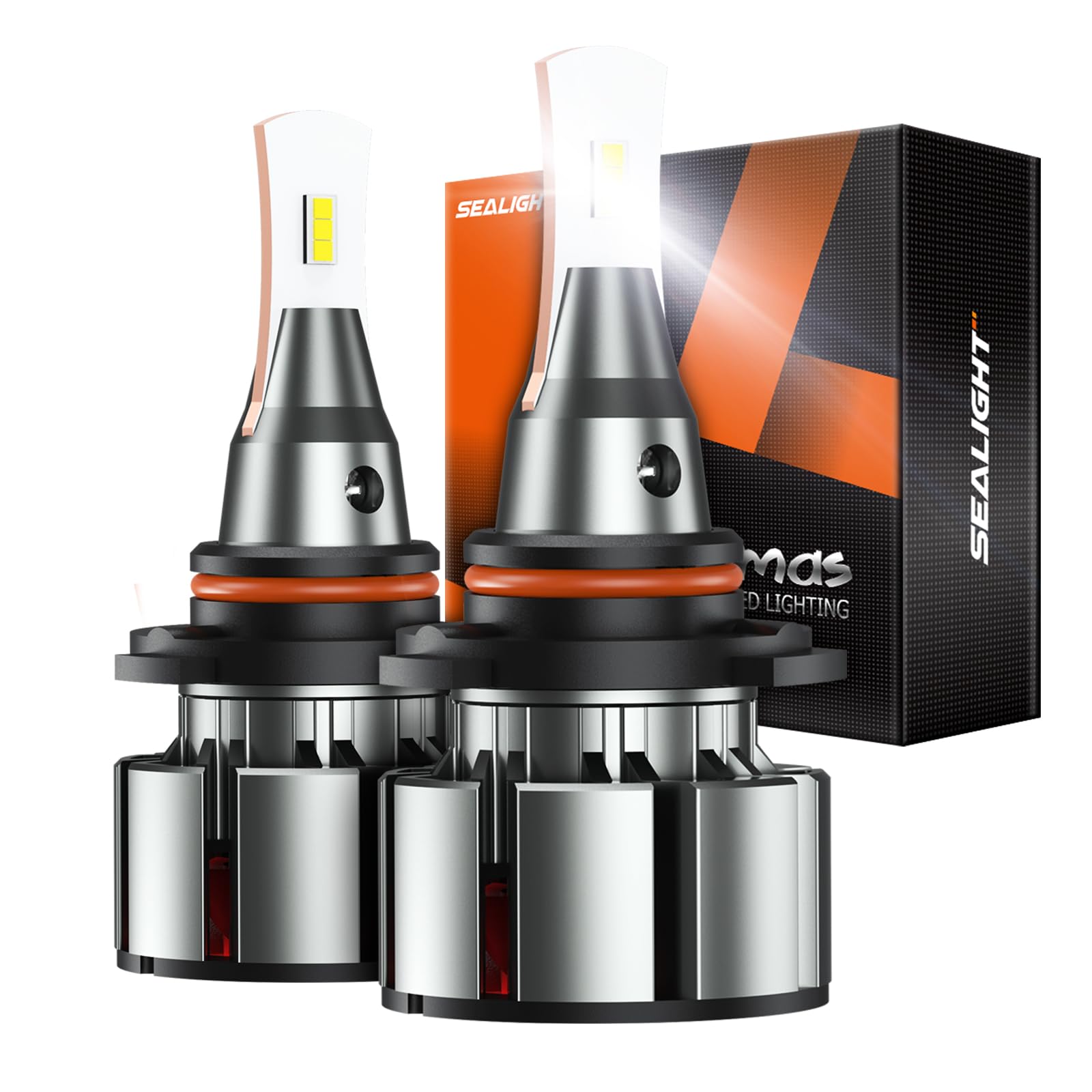 SEALIGHT 9005/HB3 Fog Bulbs, 6000K Cool White Light with Cooling Fan, 1:1 Size, Plug-N-Play, IP68 Fog Light, Pack of 2