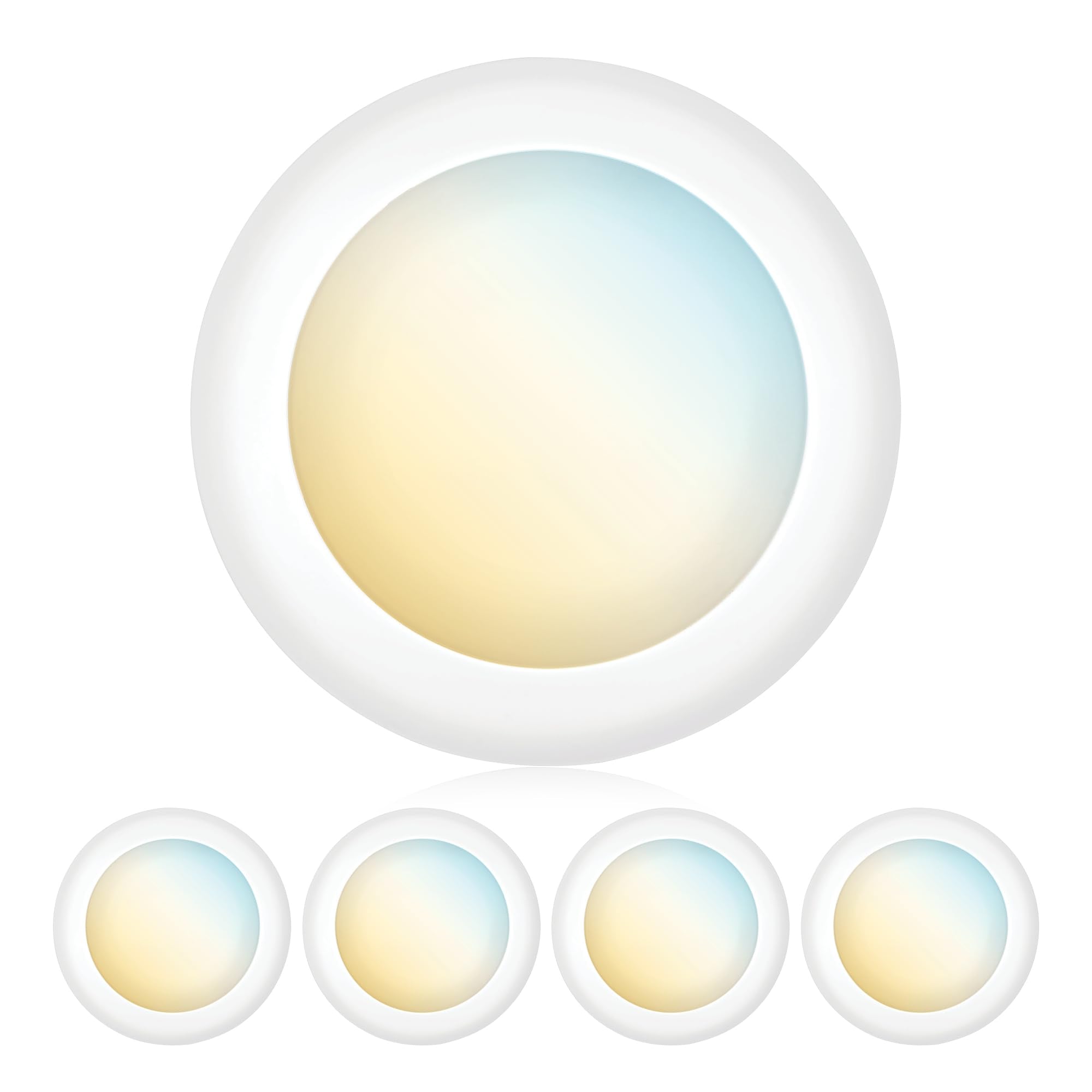 Parmida LED 5/6 Inch Dimmable 3CCT LED Disk Lights - 15W, 4 Pack, 3000K/4000K/5000K, UL