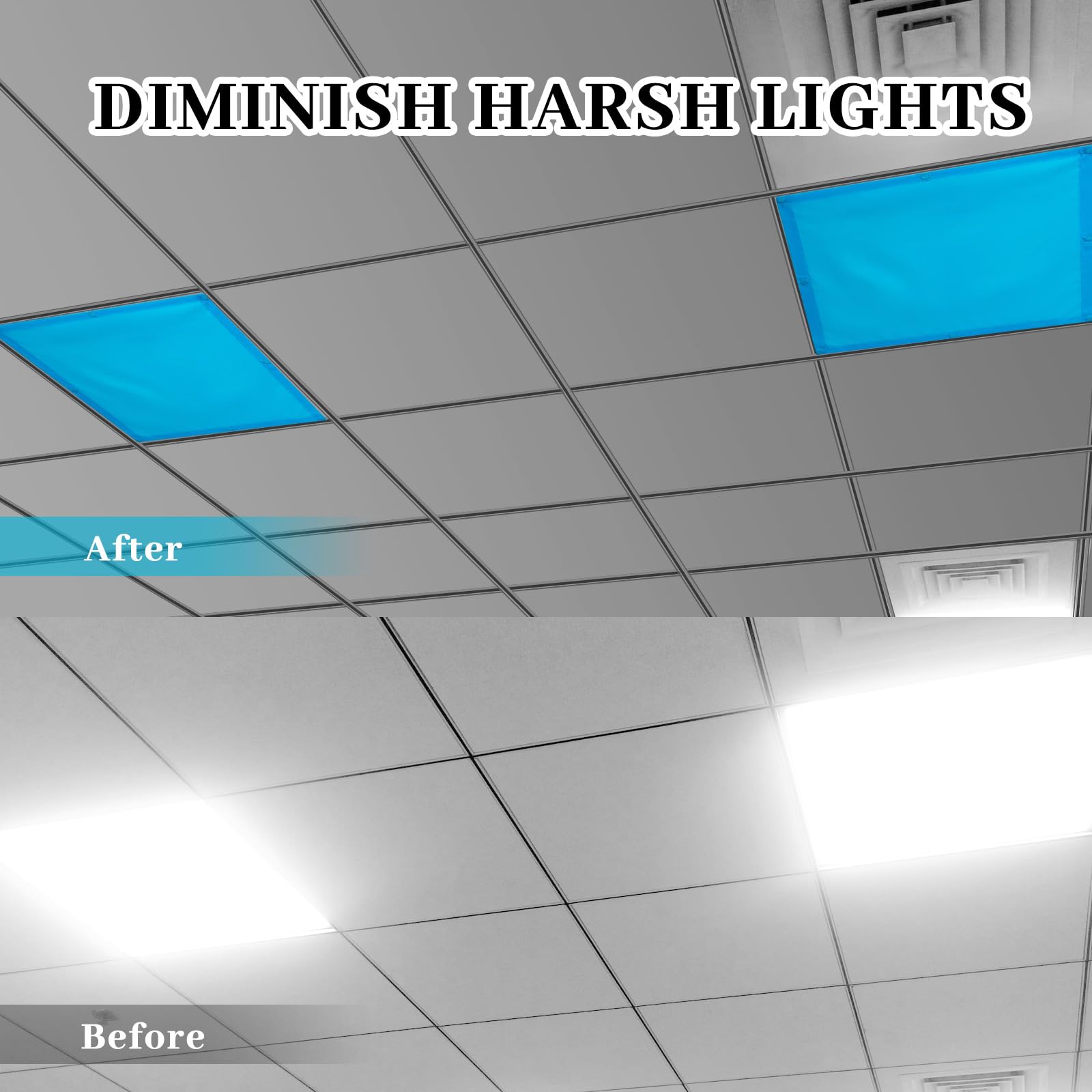 VIHOSE Fluorescent Light Covers Magnetic Filters for Ceiling Lights 2x2 Feet Pure Style Model ANB-VIHOSE-17439