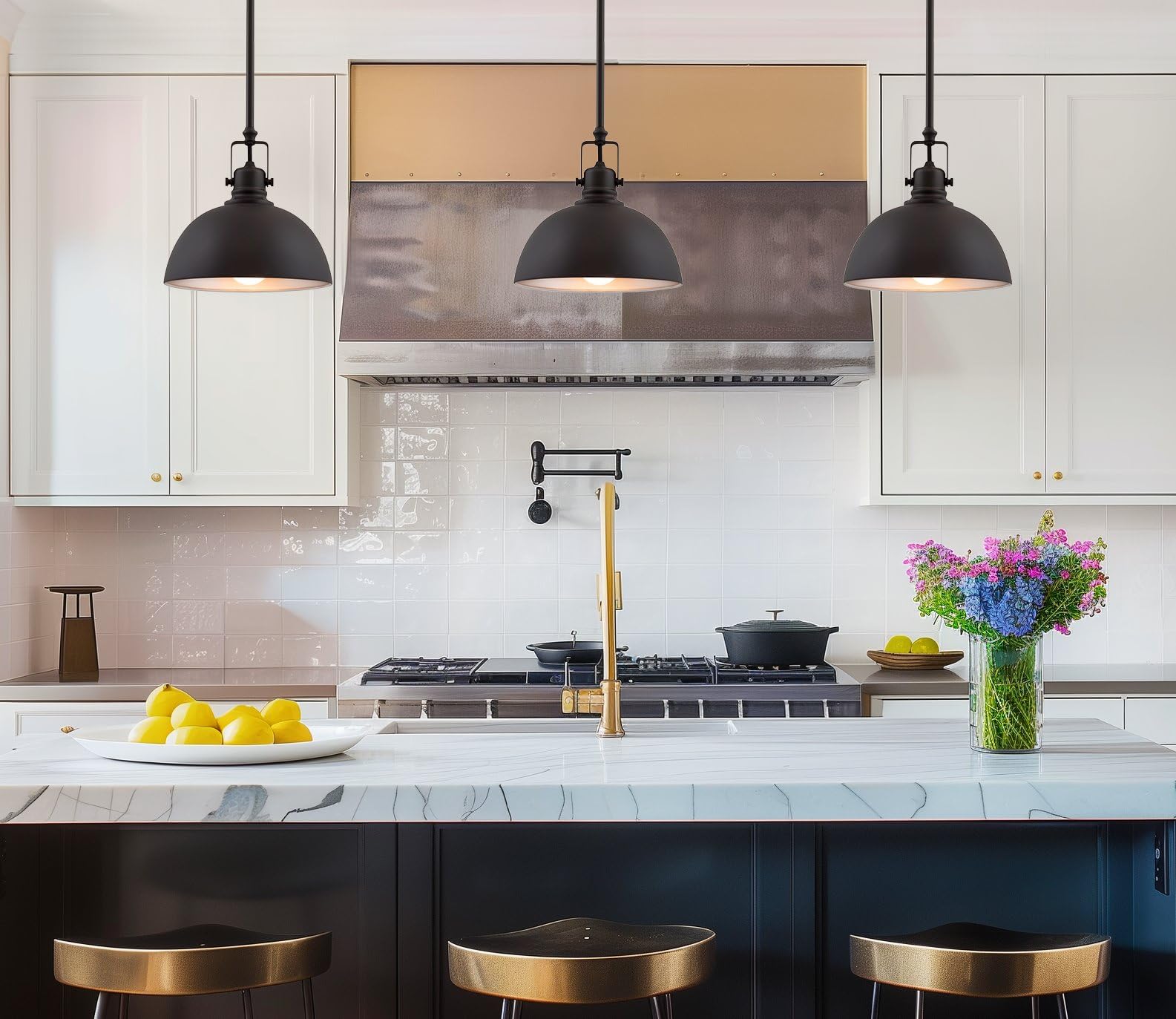 Kira Home Belle 9'' Contemporary Industrial Pendant Light, Adjustable Length + Shade Swivel Joint, Oil-Rubbed Bronze Finish