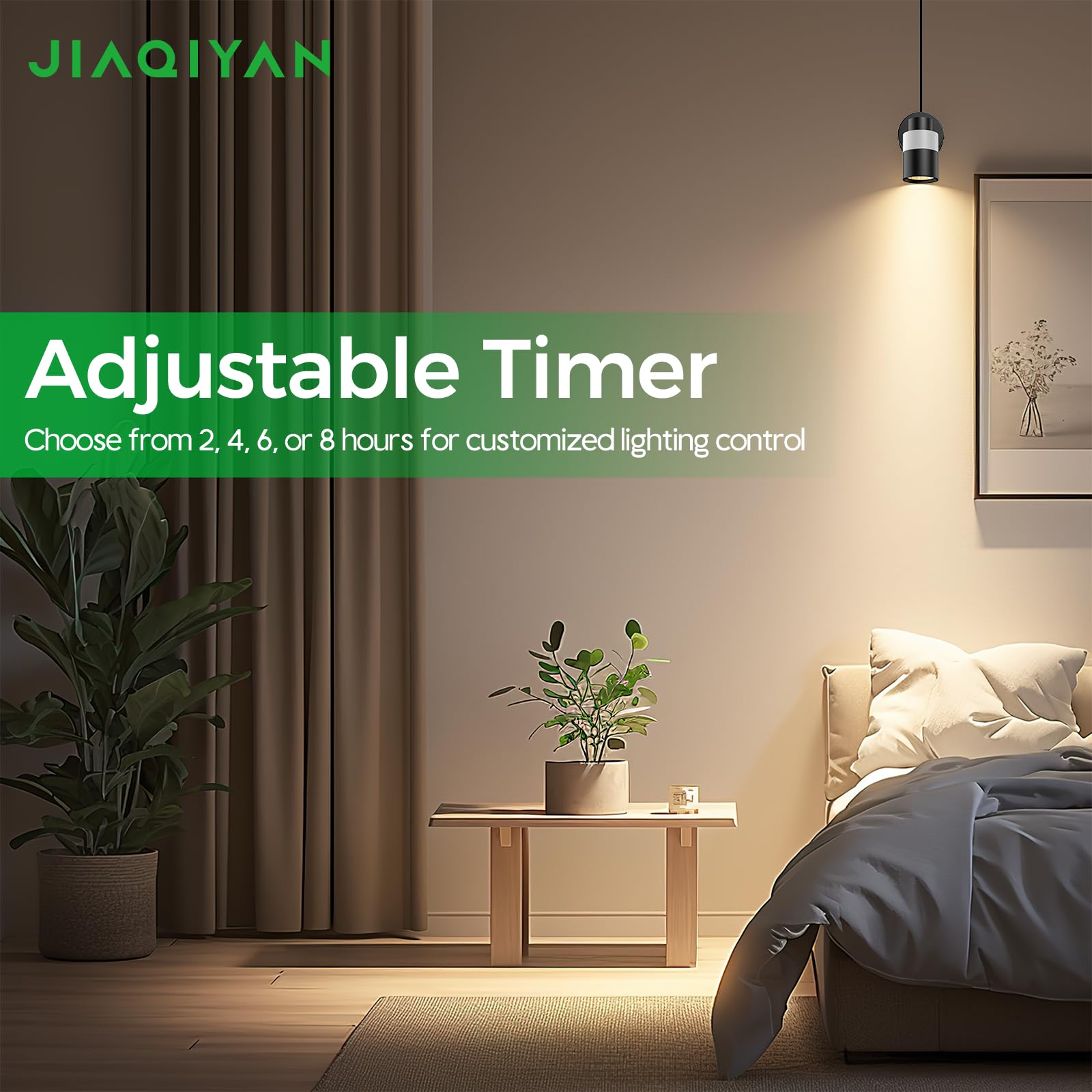 Jiaqiyan Spot Lights Indoor, 5W Dimmable Up Lighting With Remote Control & Timer, 3000K/4000K/5000K Floor Corner Ambient Lighing