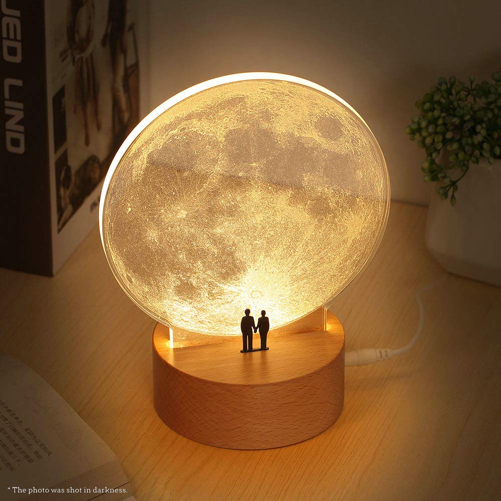 Mamre Moon Night Light Anniversary Wedding Valentines Day Housewarming Gift Ideas Home D  Cor, Under The Supermoon Of Love