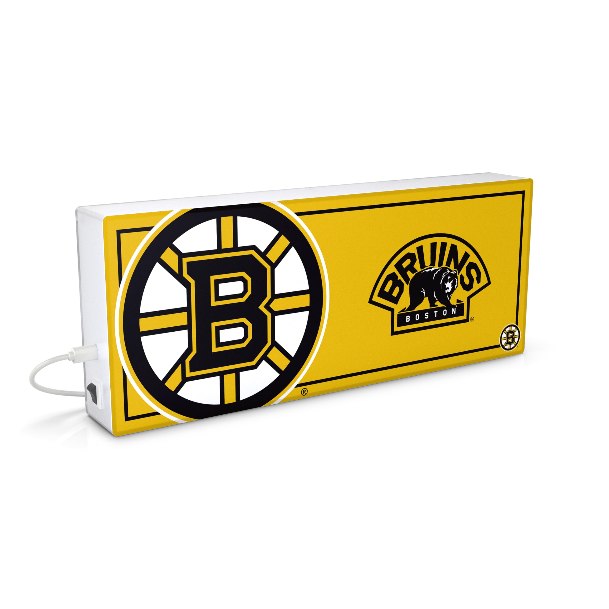 SOAR NHL LED Ambience Light Box: Elevate Your Space with Officially Licensed Wall D  cor, Boston Bruins