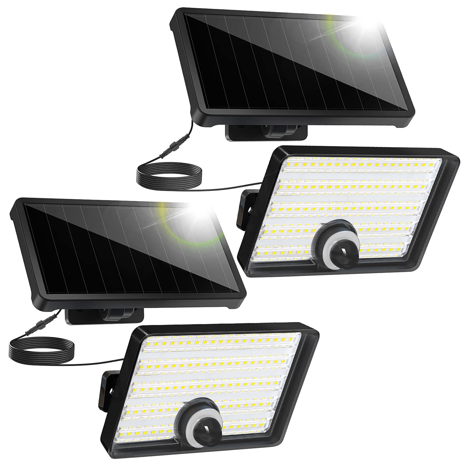 Anerbili Motion Sensor Outdoor Lights, 2000 Lumens, Waterproof, Wall Mount, Upgrade 2 Pack, Black, Model TYD102