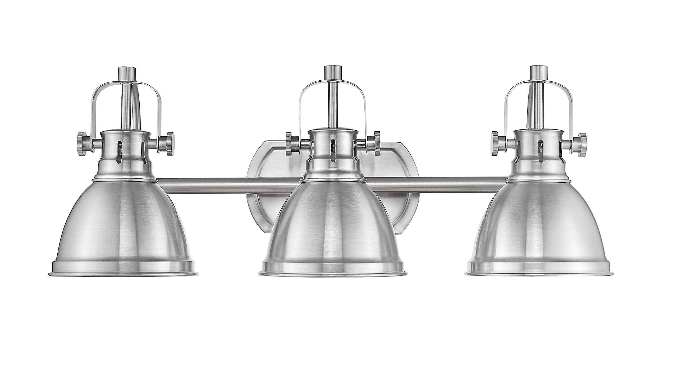 Emliviar 3-Light Bathroom Vanity Light Fixture, Brushed Nickel Finish With Metal Shade, 4054S