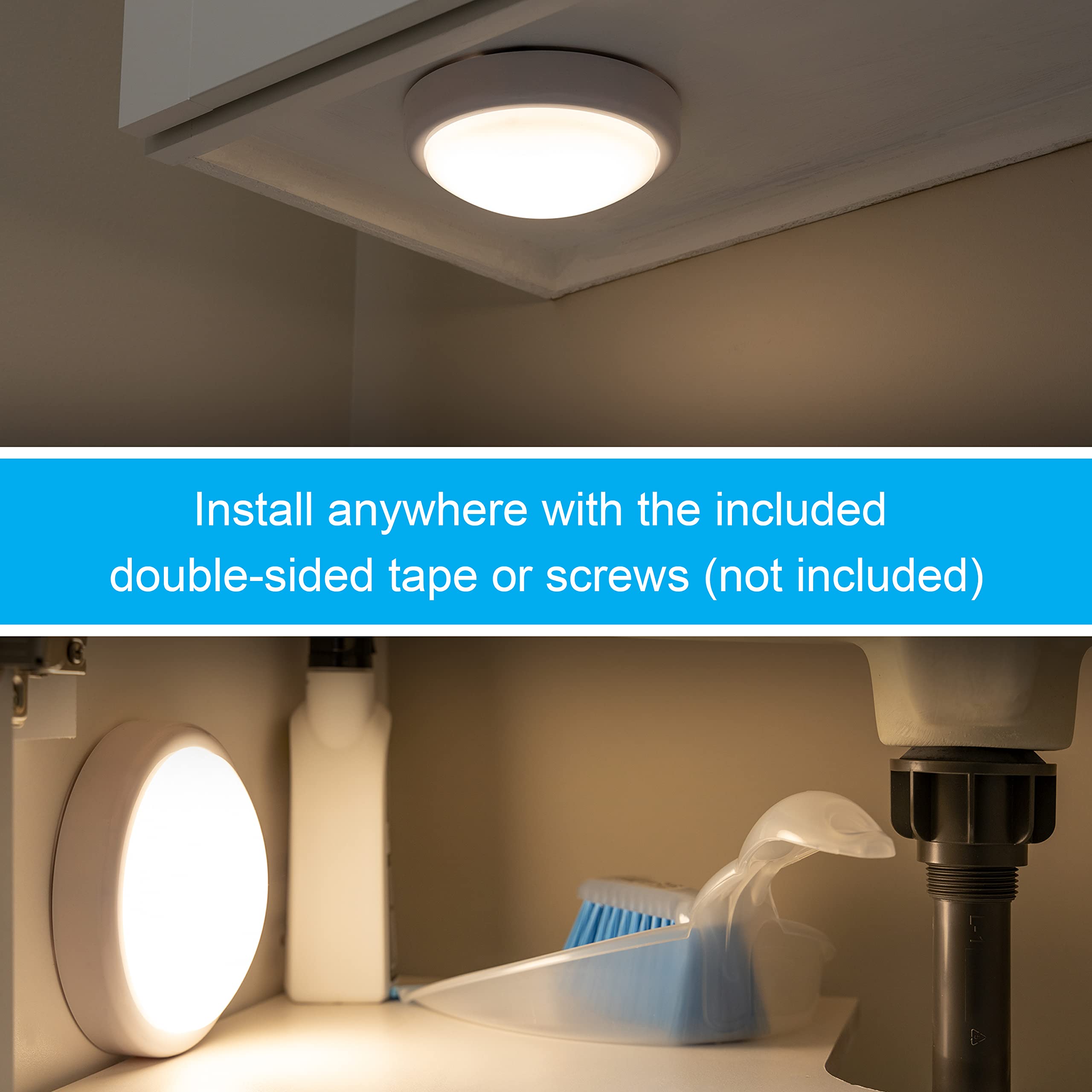 Ge Tap Light Battery Operated,White,Push Light,Stick On Lights,Wireless Lights,Portable,Under Cabinet Lighting,Perfect For Under