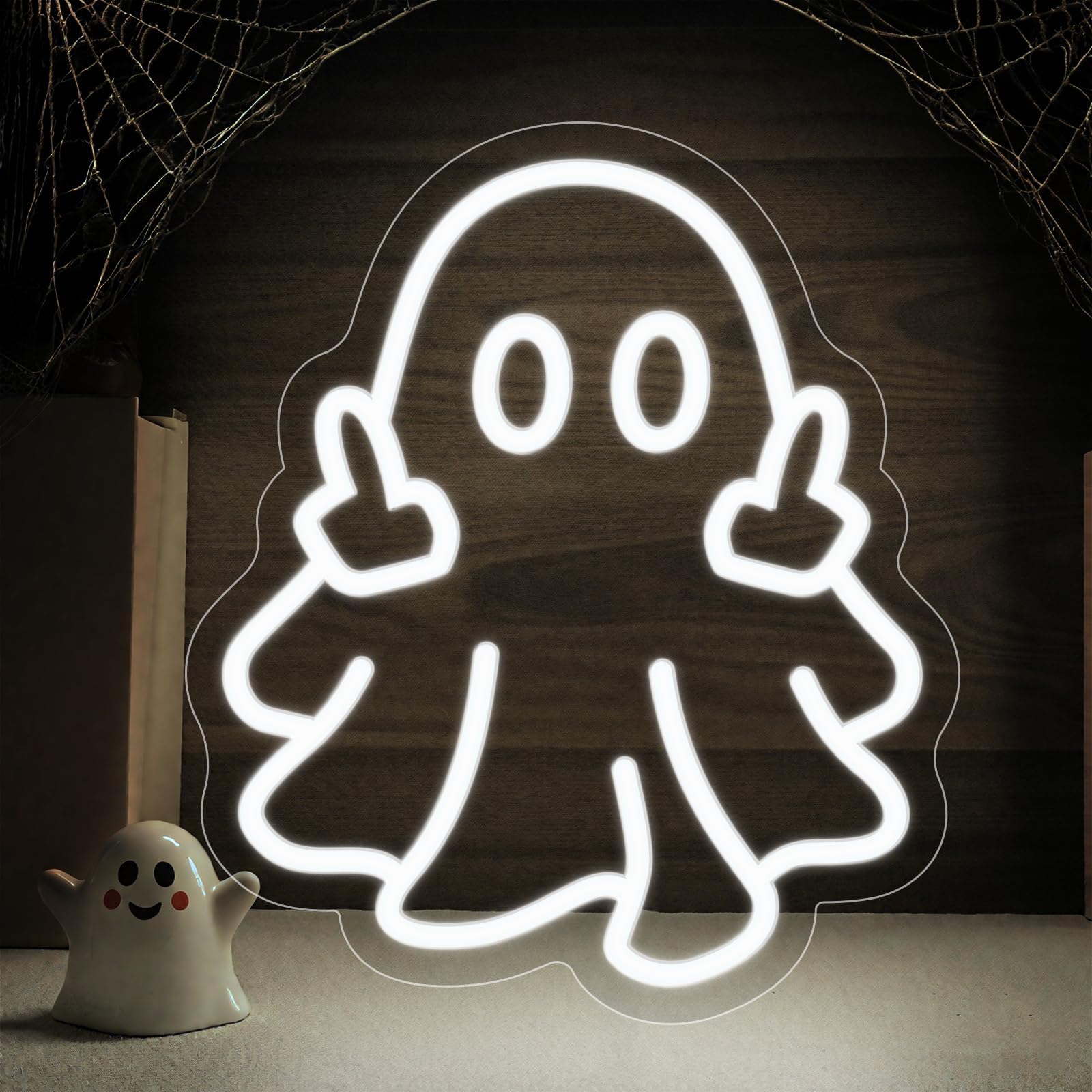 Halloween Neon Sign For Halloween Wall Decor Dimmable Neon Light Bat & Pumpkin Light Up Signs For Halloween Bedroom Horror Party Bar Background Decoration