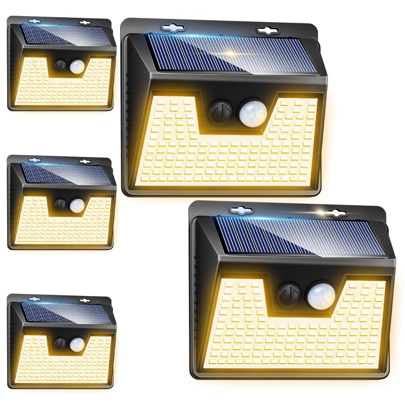 Peasur Solar Outdoor Lights [5 Pack/140LED], Motion Sensor Outdoor Lights Ultra-Bright, Solar Powered Security Lights 3 Modes, S