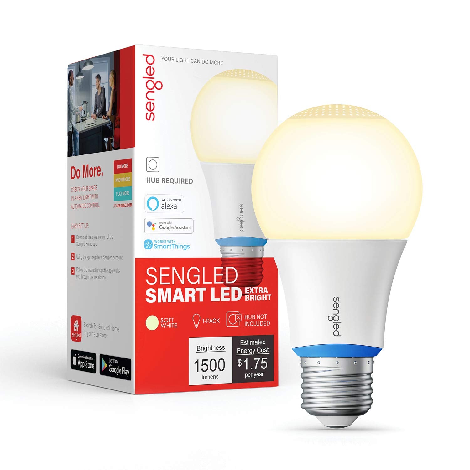 Sengled Smart Light Bulbs 100W, Zigbee Hub Required, Soft White Smart Bulbs Work With Alexa, Google, Smartthings, Echo 4Th, Echo