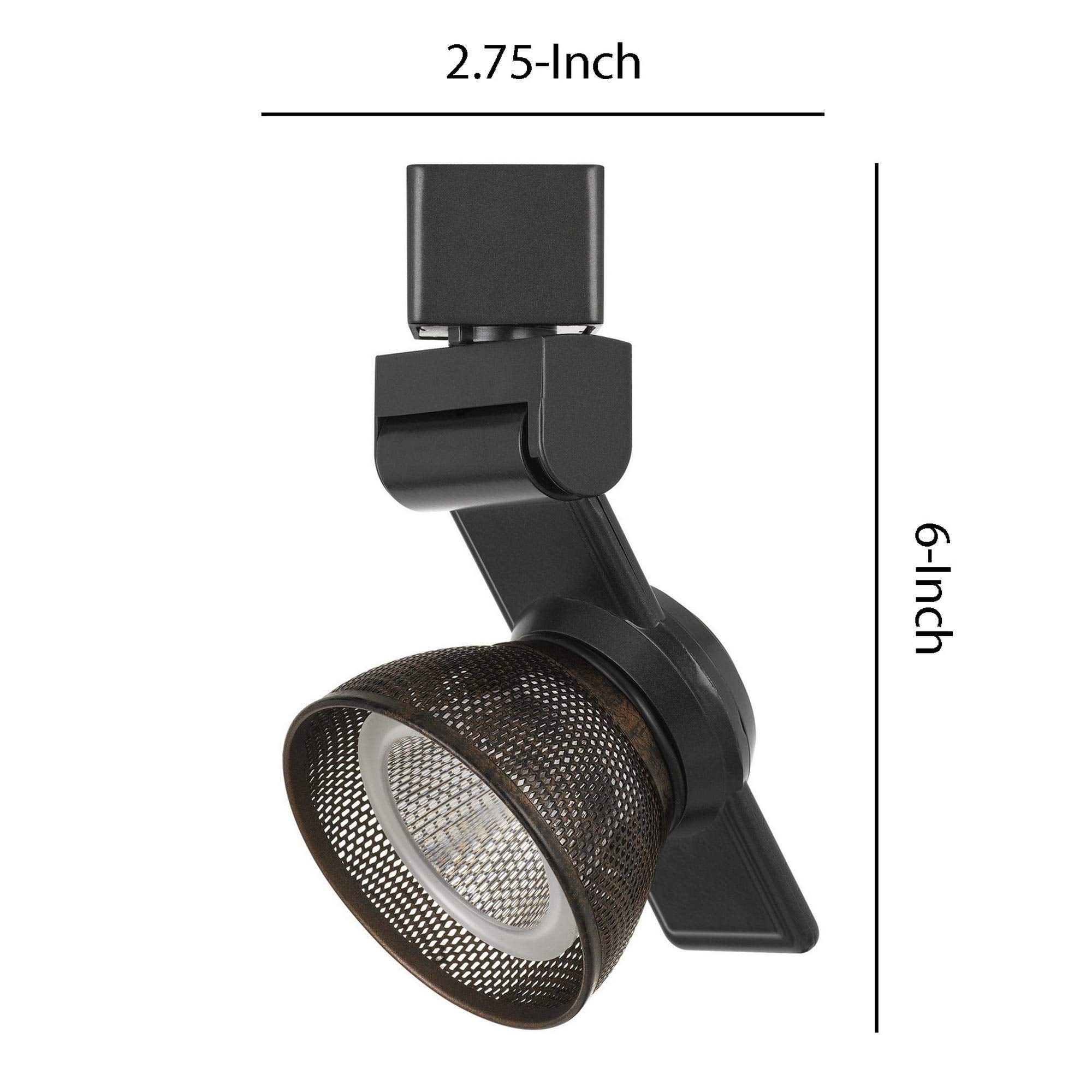 Benjara 12W Integrated Led Metal Track Fixture With Mesh Head, Black And Bronze