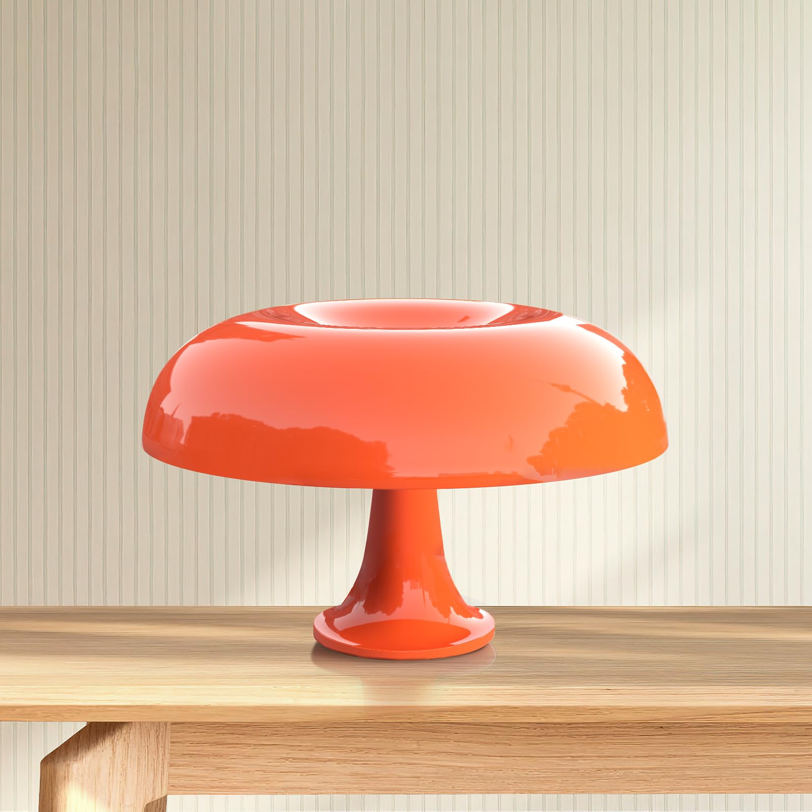 Anykonio Orange Mushroom Lamp - Minimalist Retro Table Lamp, Bulb Included, Elegant Night Light for Women & Kids