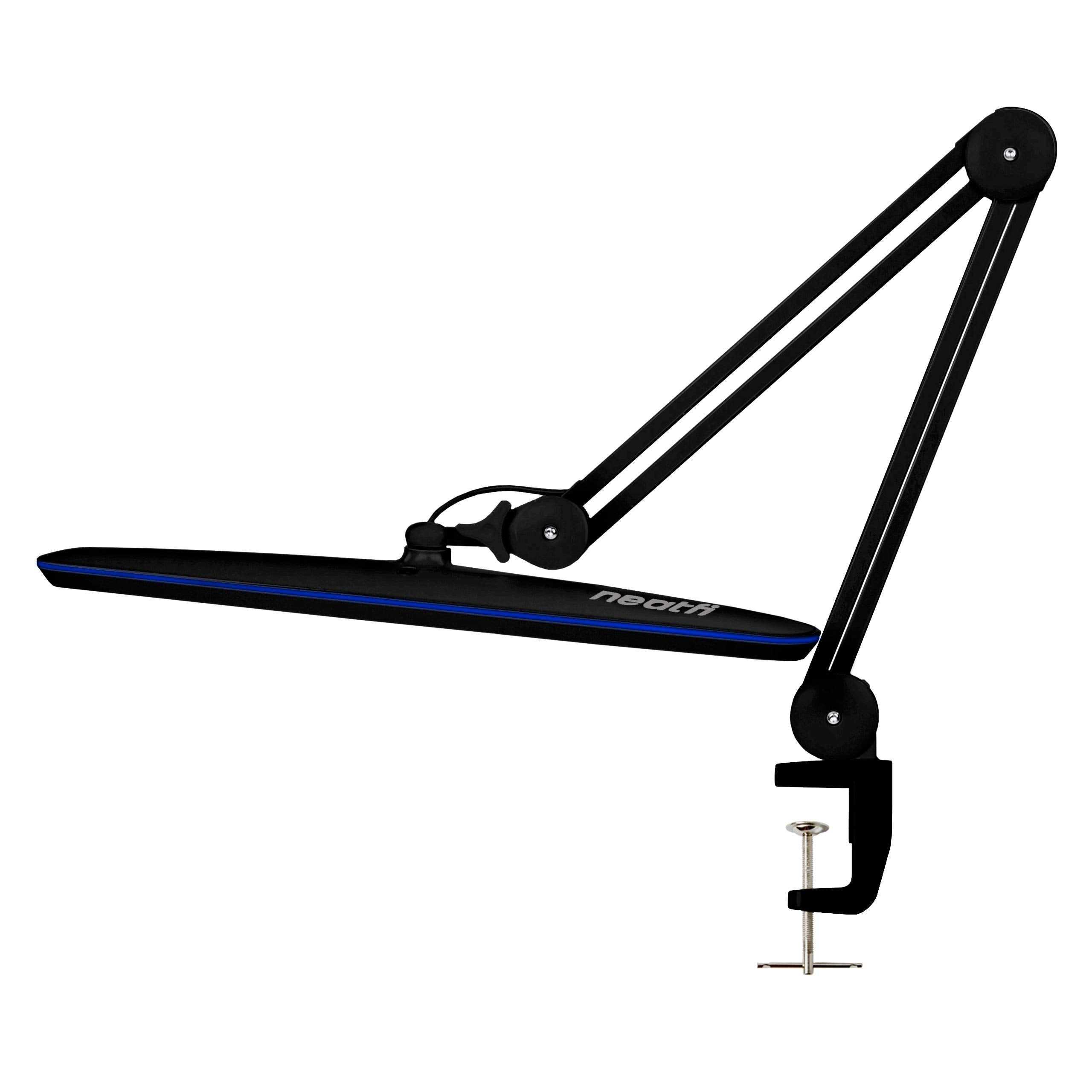 Neatfi XL LED Task Lamp, 2200 Lumens, 24W, 4-Level Dimmable, Adjustable Arm, Black, Model 9503LED
