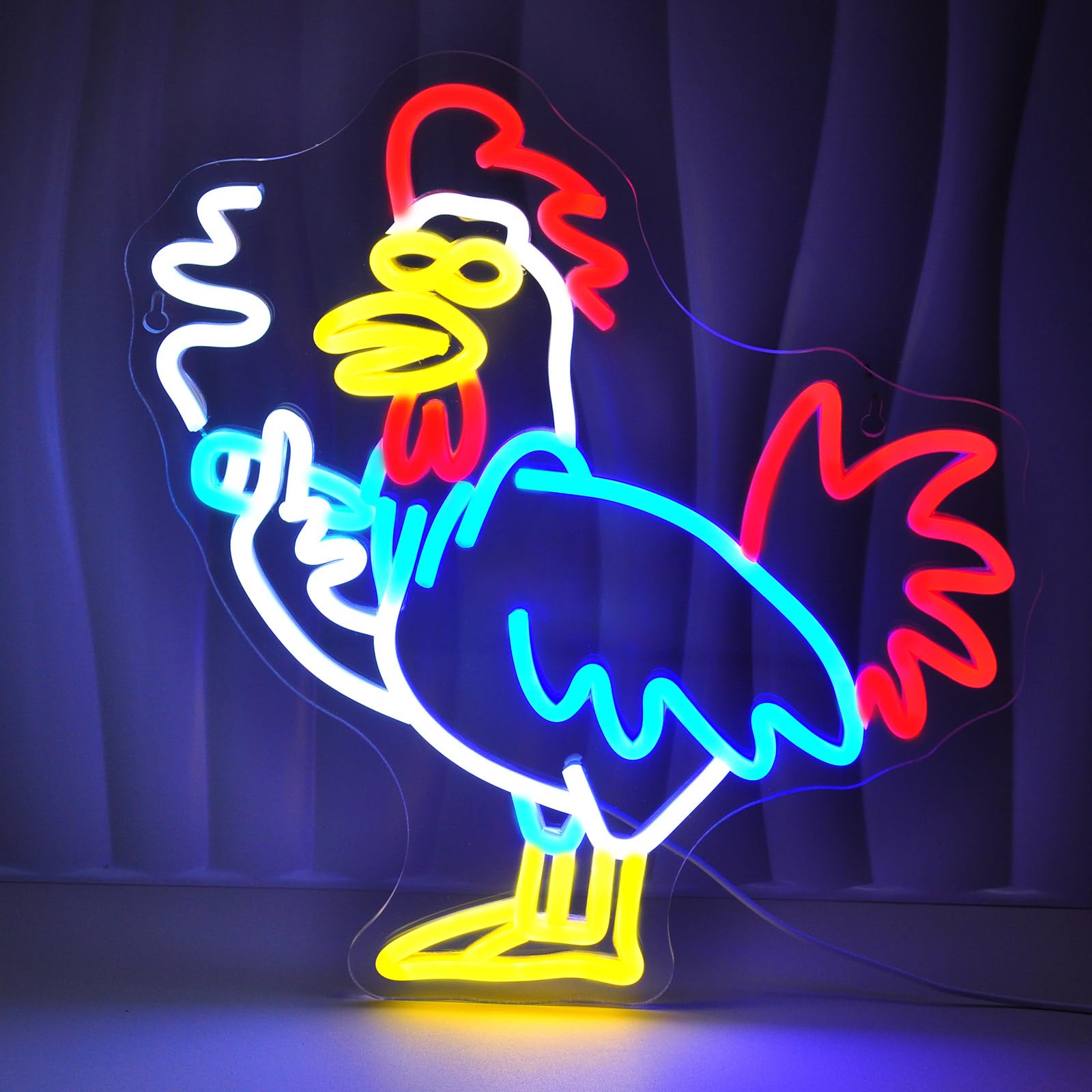 JEDAEMEN Rooster Neon LED Light Sign for Room Decor, USB Powered Acrylic Aesthetic Wall Art