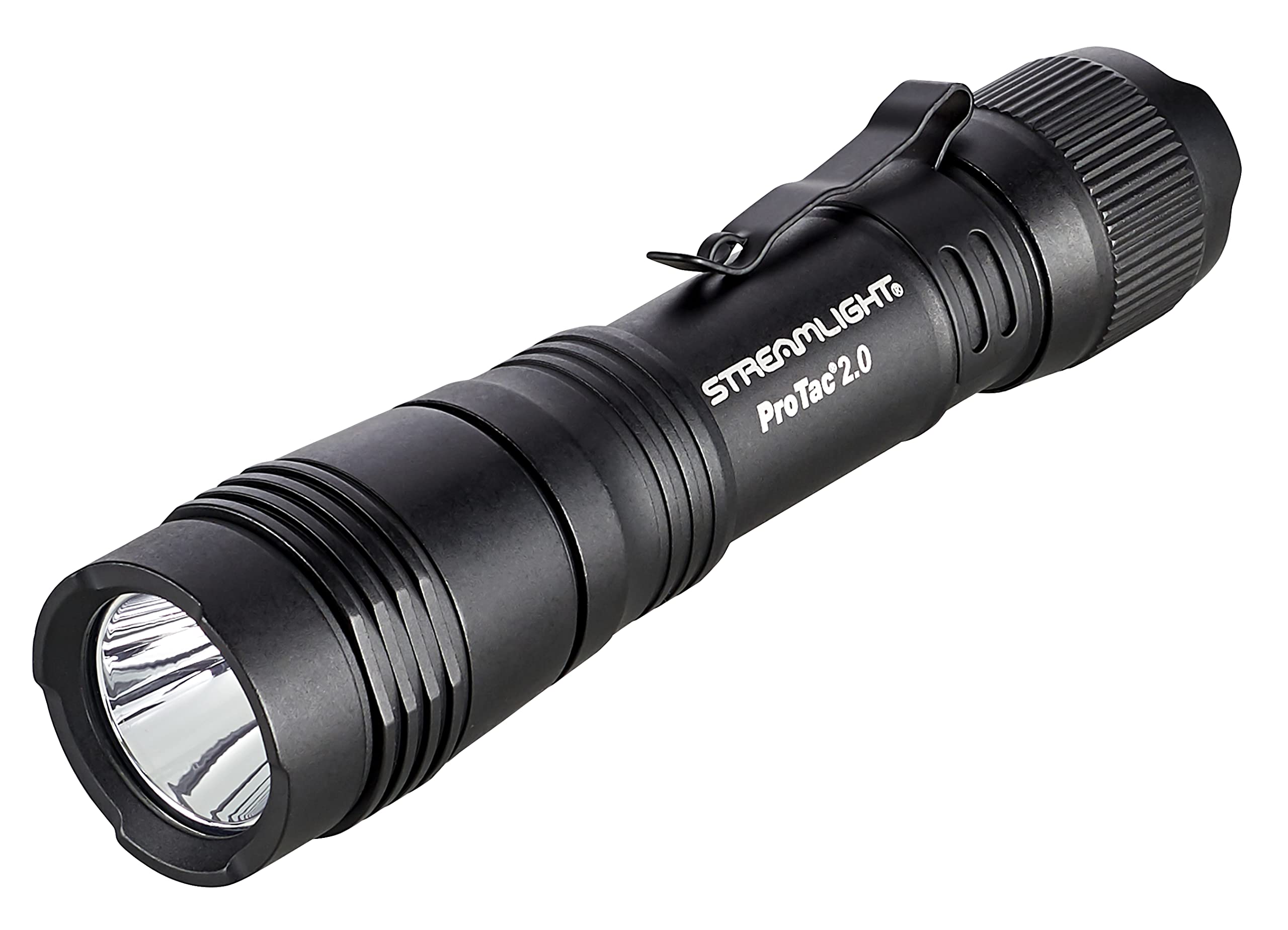 Streamlight ProTac 2.0 Tactical Flashlight - 2000 Lumen, Rechargeable, USB-C, Black, Model 89000, Includes Holster