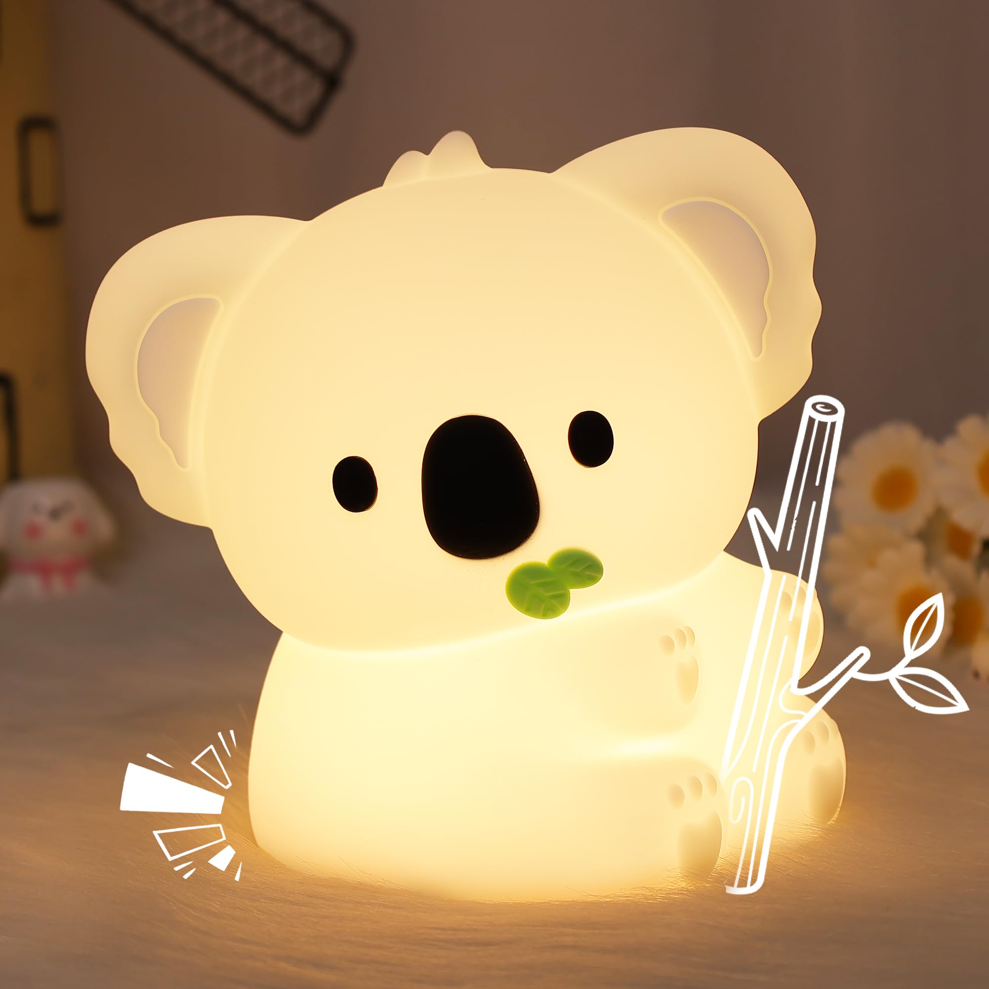 CoolGift Mart Koala Gifts, Cute Koala Silicone Night Light, Touch Control & Timer, USB Rechargeable, Suitable for Breastfeeding 
