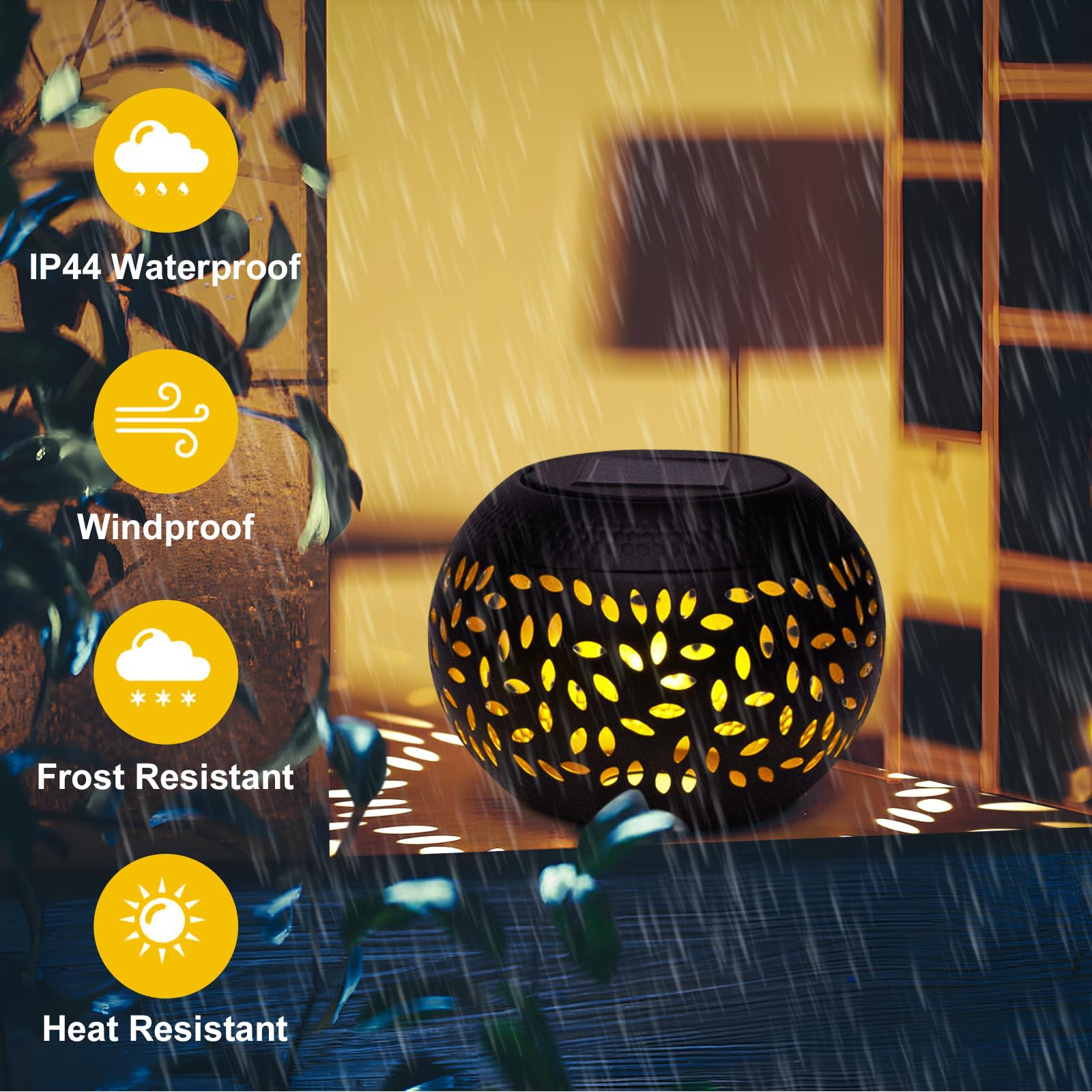 Solar Lanterns Waterproof Outdoor - 2 Pack Hollow Out Retro Metal Solar Lights, Unique Gardening Gifts For Women Mom, Outside Ga