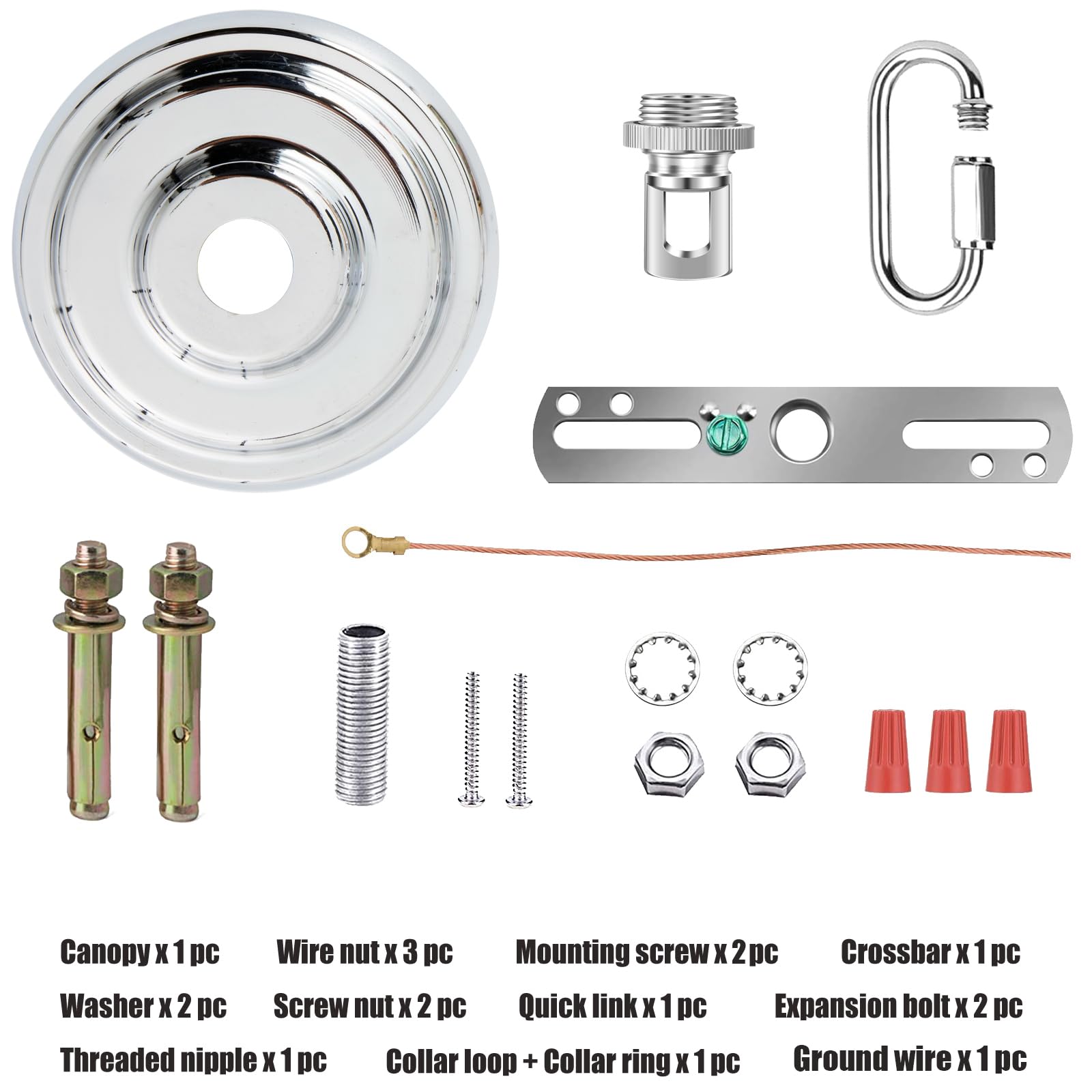MAYOMAJO Light Canopy Kit, 5-5/16 Inch, Heavy Duty Alloy Steel, Chrome, Model MY-220616, Replacement Cover Plate with Mounting Hardware