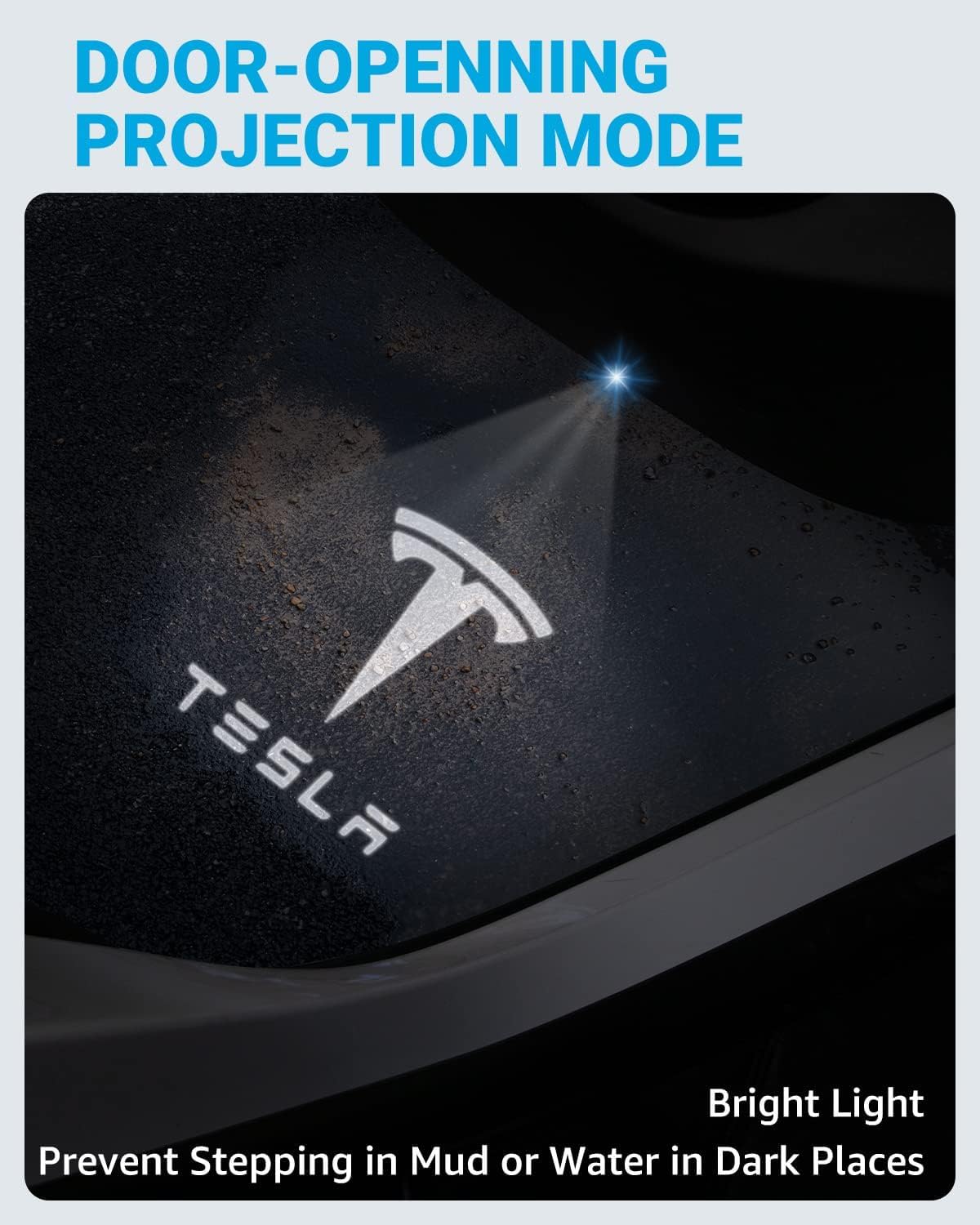 Motrobe For 2016-2023 Tesla Model Y Model 3 Model S, 2016-2021 Model X Integration Ultra-Brights Step Led Puddle Door Lights Nev