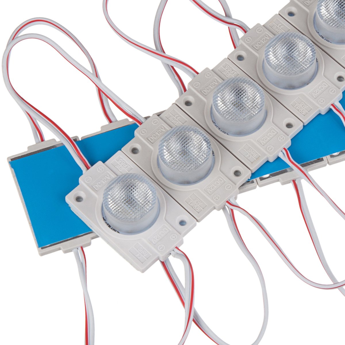 Q QINGCHEN LED Module 12V 2.0W with Lens, 6500K Color, Adhesive Back, 20pcs Pack