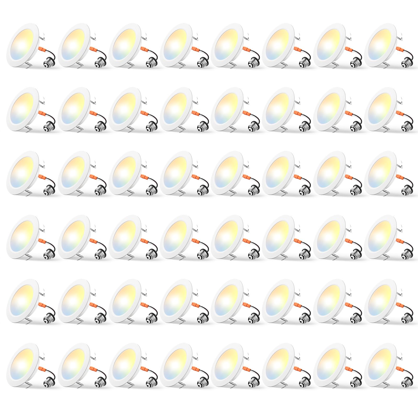 Amico Recessed Lighting 4 Inch, 48 Pack 5CCT Flat LED Can Lights, 2700K/3000K/4000K/5000K/6000K Selectable, 7W Eqv 120W, 700LM B