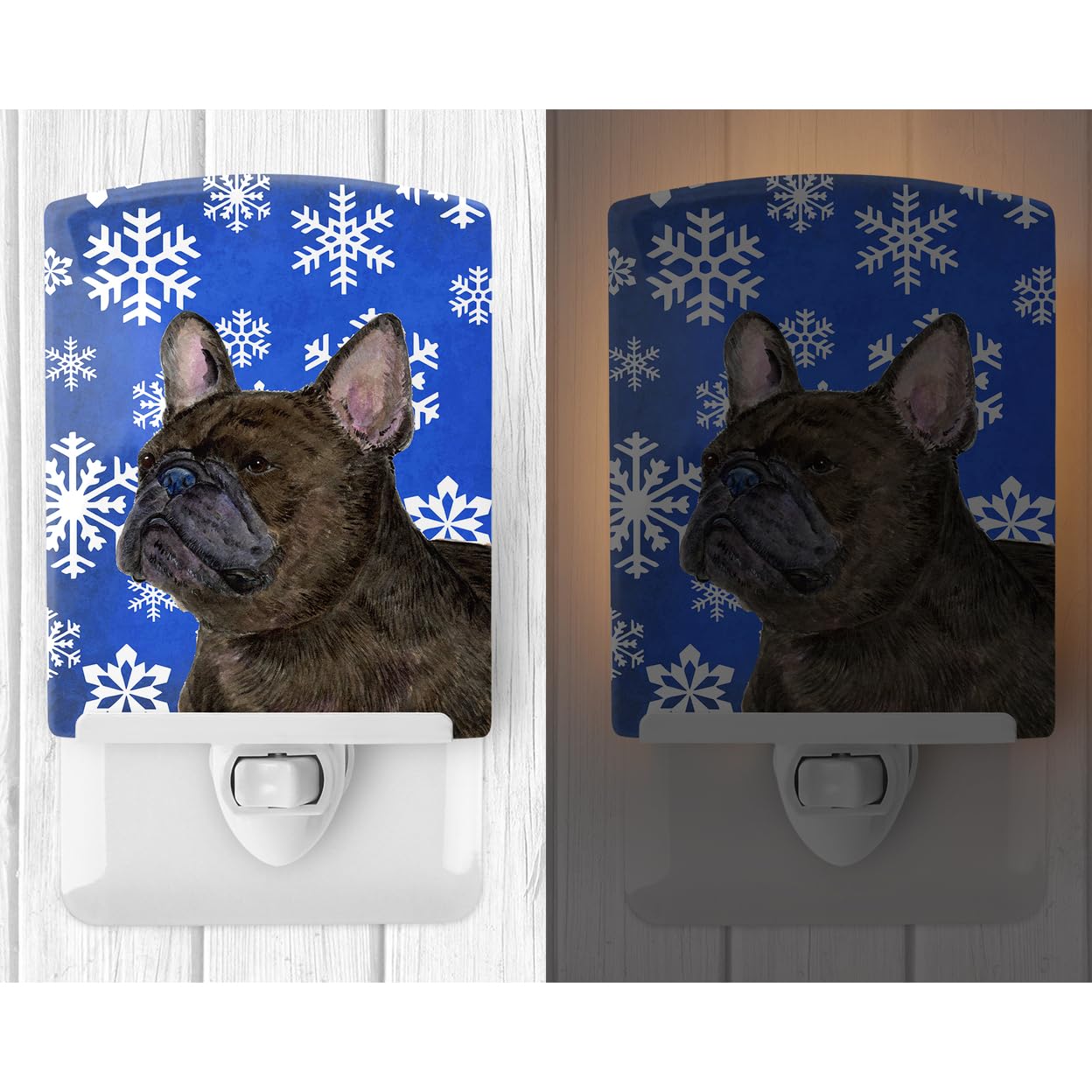 Carolines Treasures Ceramic Night Light, French Bulldog Design, UL-Certified, 6x4x3in, Multicolor, Model SS4657CNL
