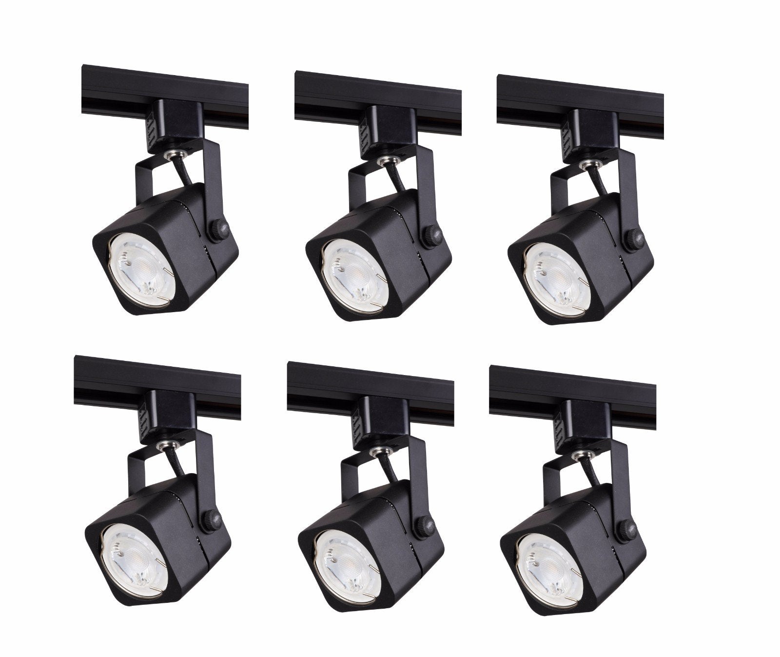 Elitco Lighting Matte Black Track Head 6-Pack, 120V, Fits Gu10, Metal, 2.94&quot;X2