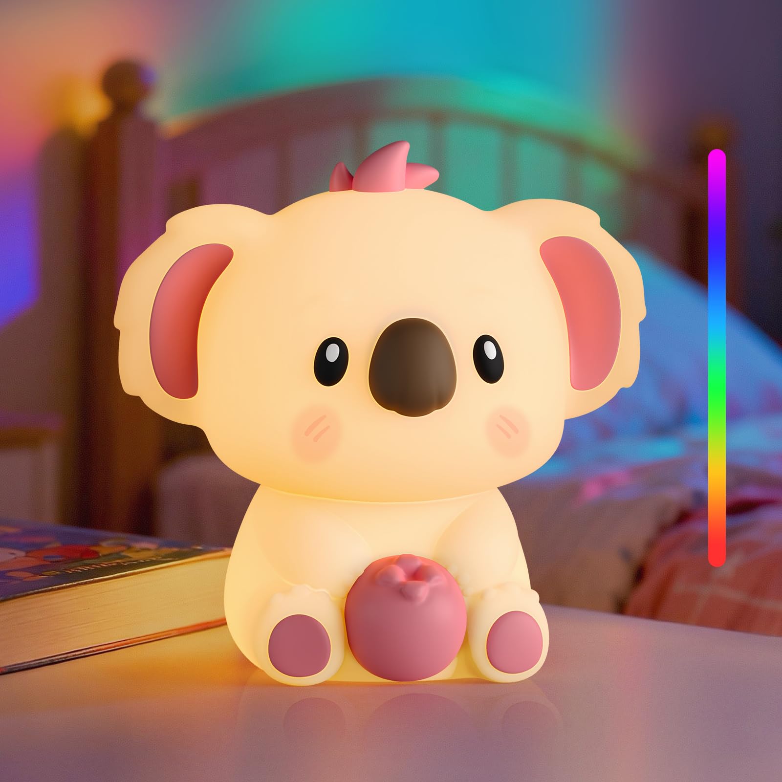 ICARER FAMILY Night Light for Kids | Touch Control LED Lamp with Color Changing Modes | Adjustable Brightness for Nursery, Bedro