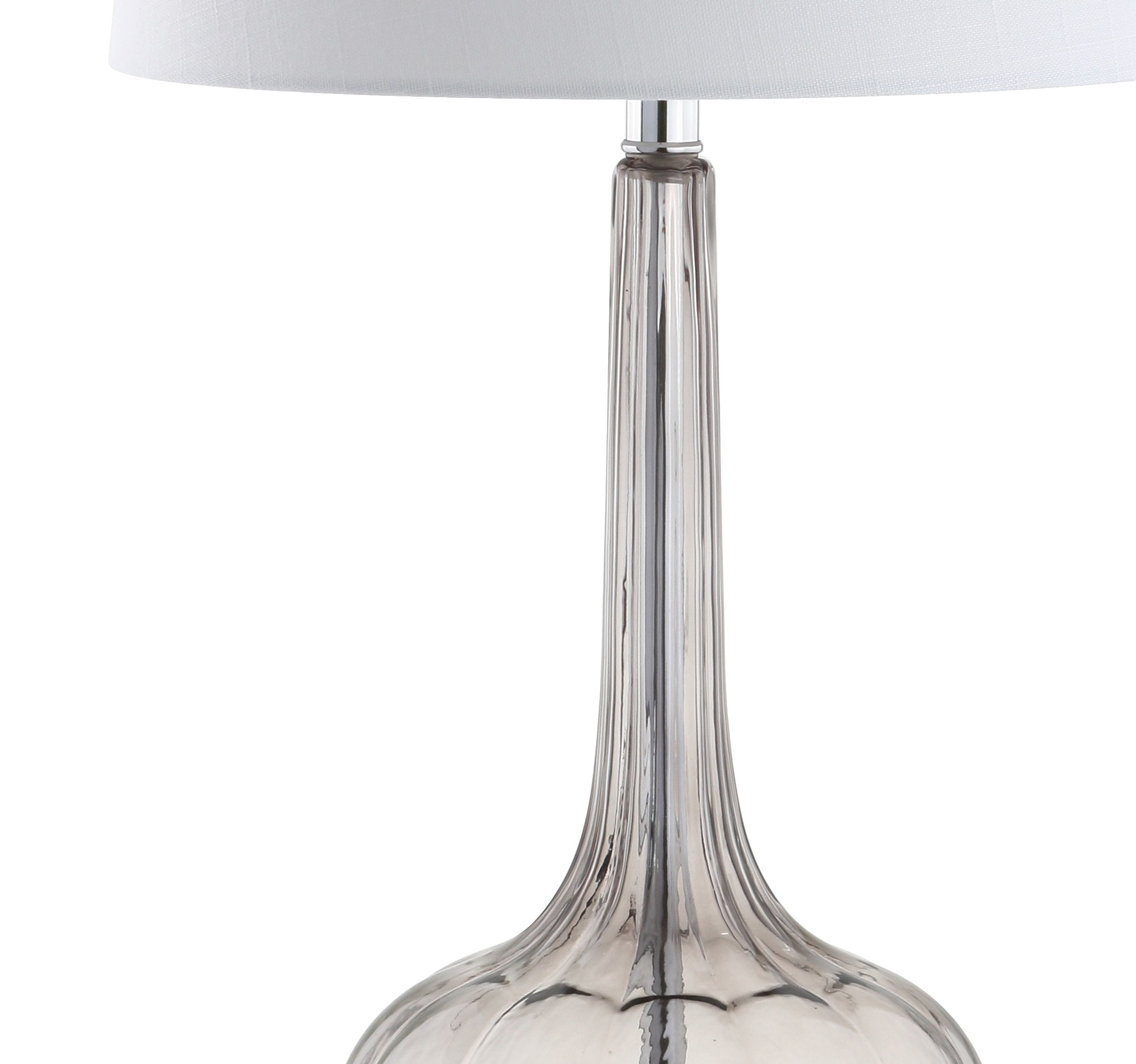 JONATHAN Y Glass Teardrop LED Table Lamp Set of 2, 28.5 in, Smoke Gray, Model JYL1079D-SET2, Contemporary Design for Bedroom/