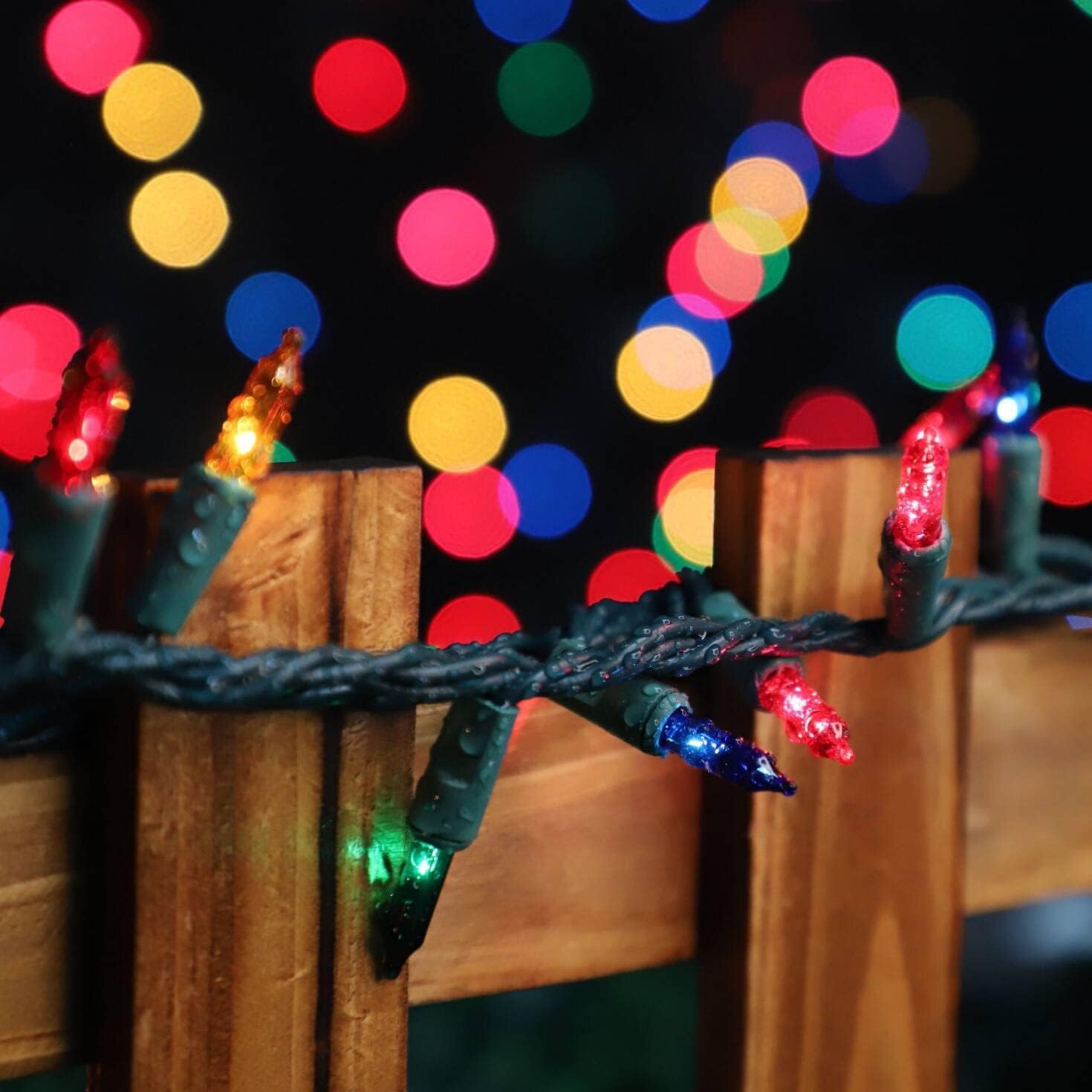 Lamphome 100 Ct. Multi-Color Christmas Tree Lights With Green Wire - 20Ft Mardi Gras Lights For Indoor And Outdoor Use - Multicolor Twinkle Christmas Tree Decoration With End Connectors